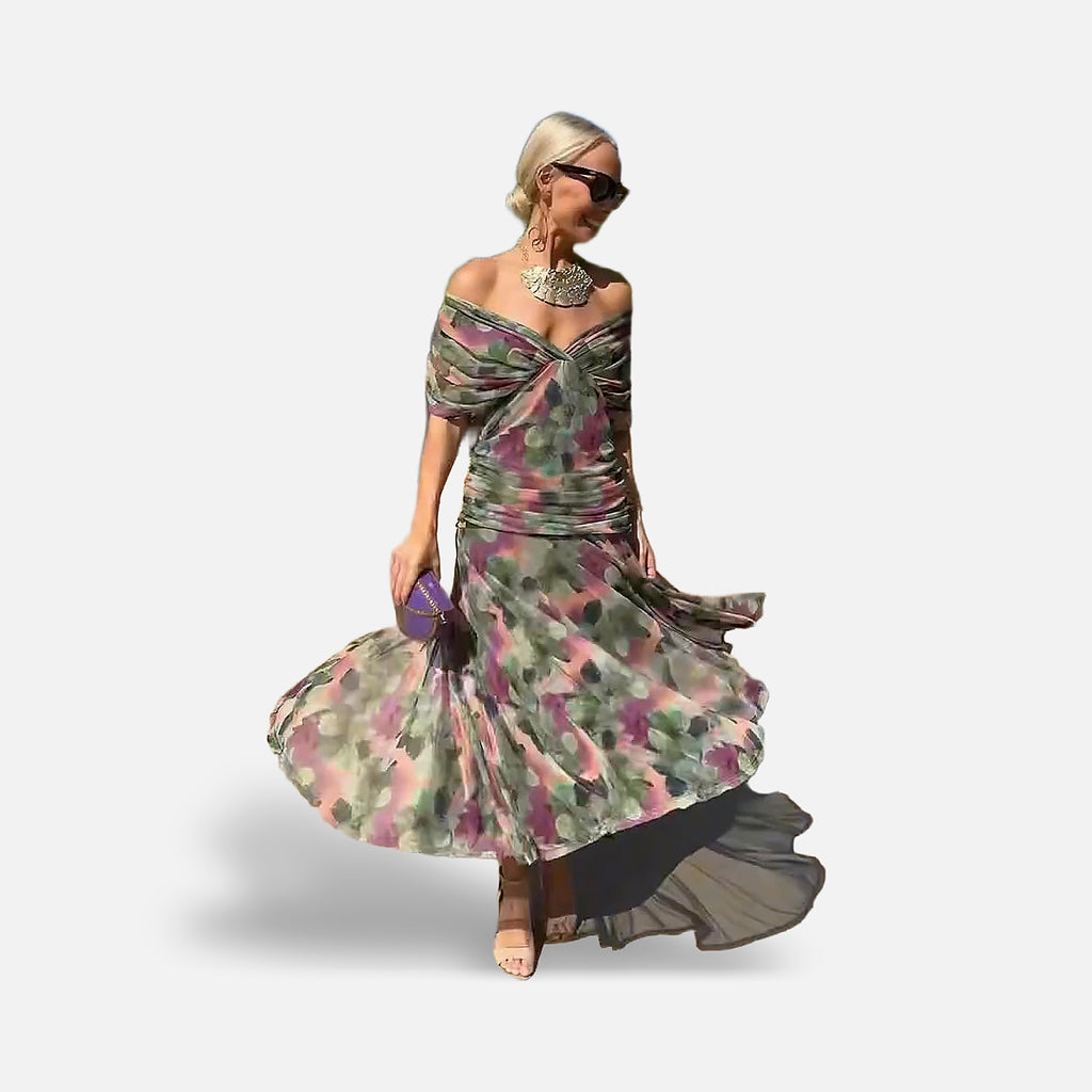 The Athletics Society | Women's Elegant V-Neck Maxi Dress - 5
