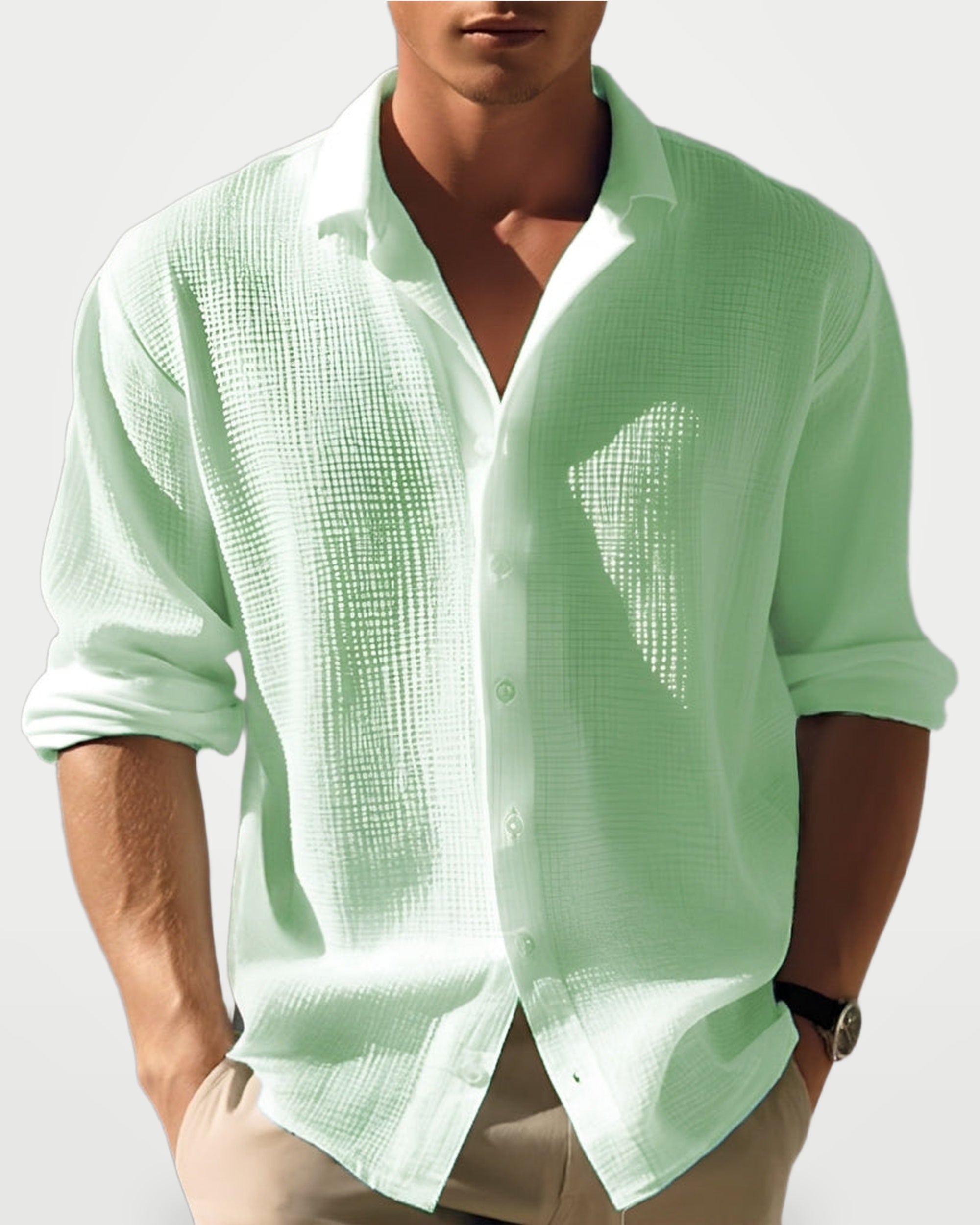 The Athletics Society | Men's Relaxed Cotton Linen Shirt - 3