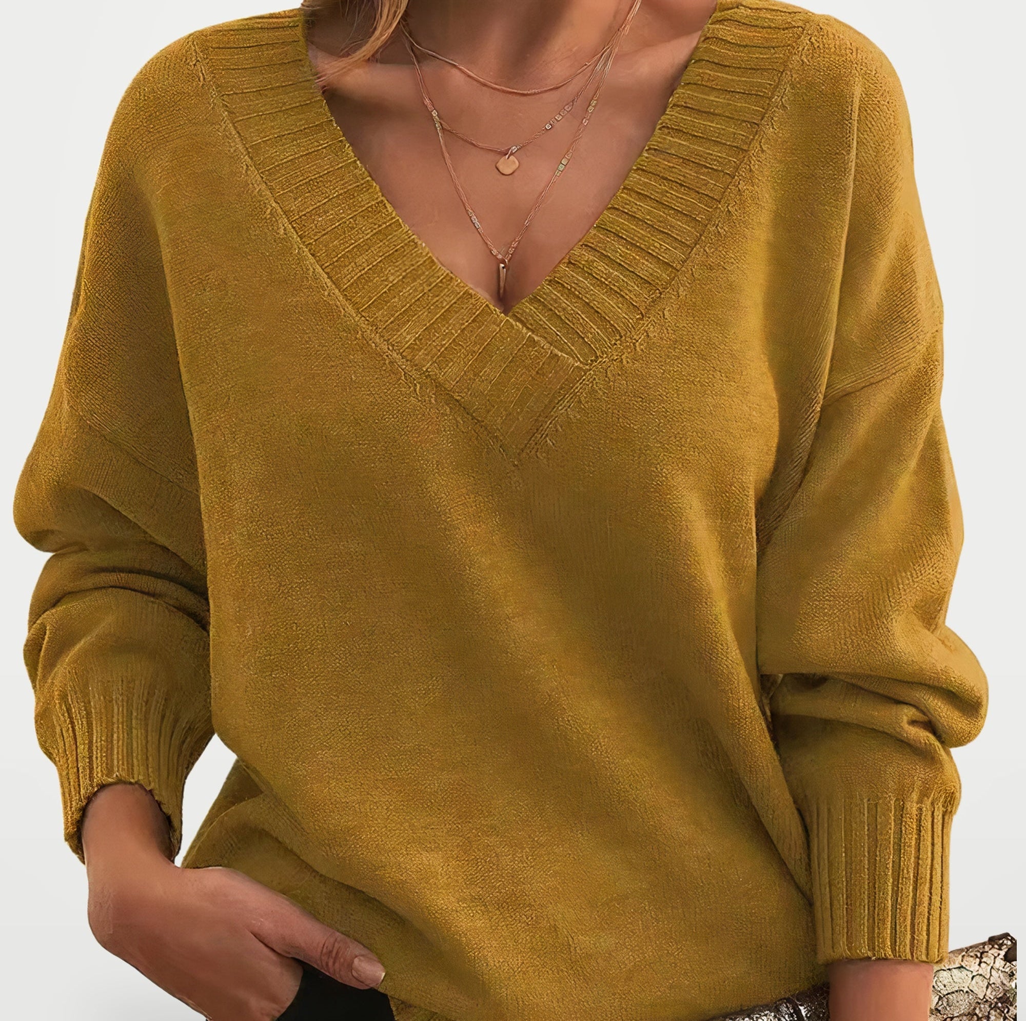 The Athletics Society | Women's Relaxed V-Neck Balloon Sweater - 6
