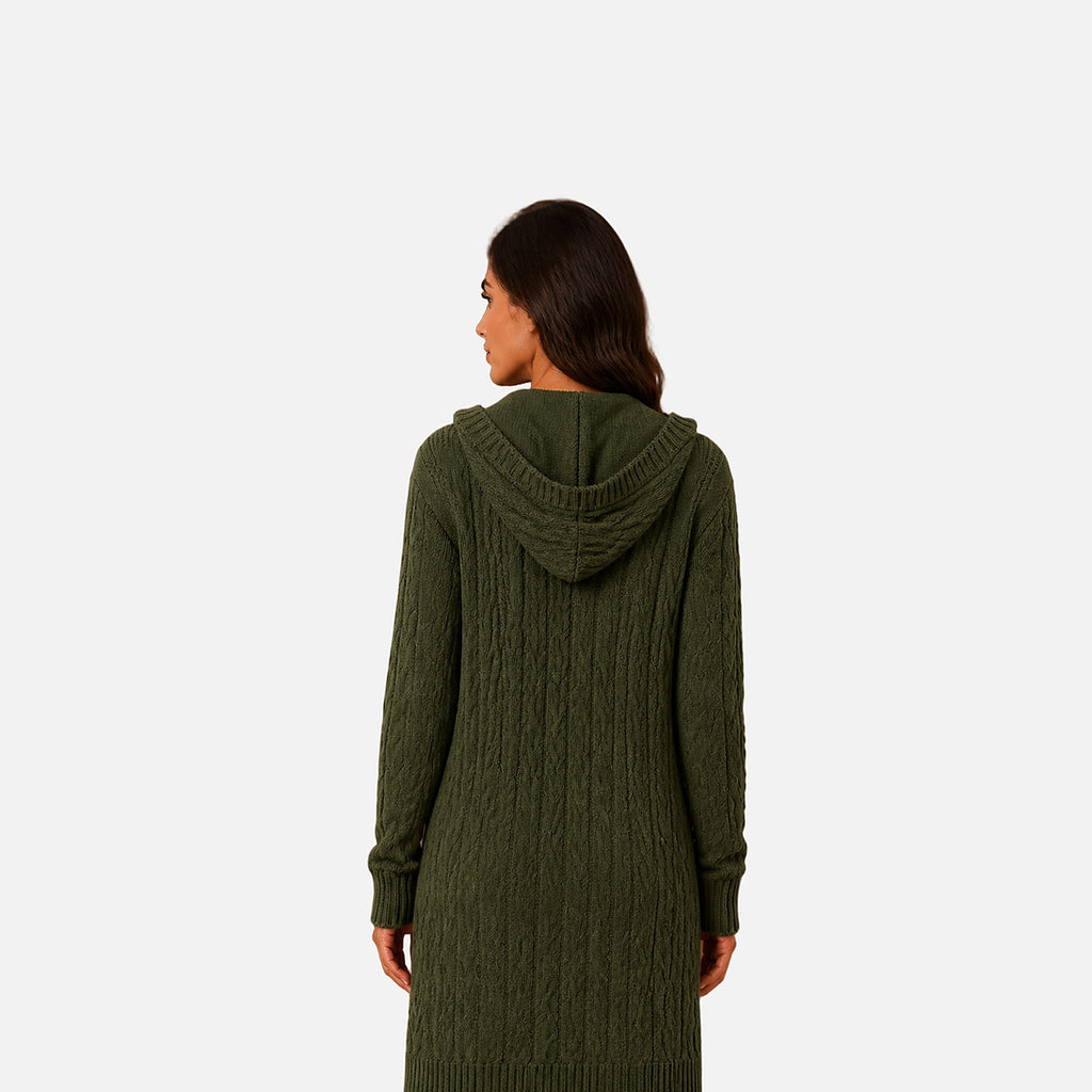 The Athletics Society | Women's Hooded Cable Knit Cardigan - 13