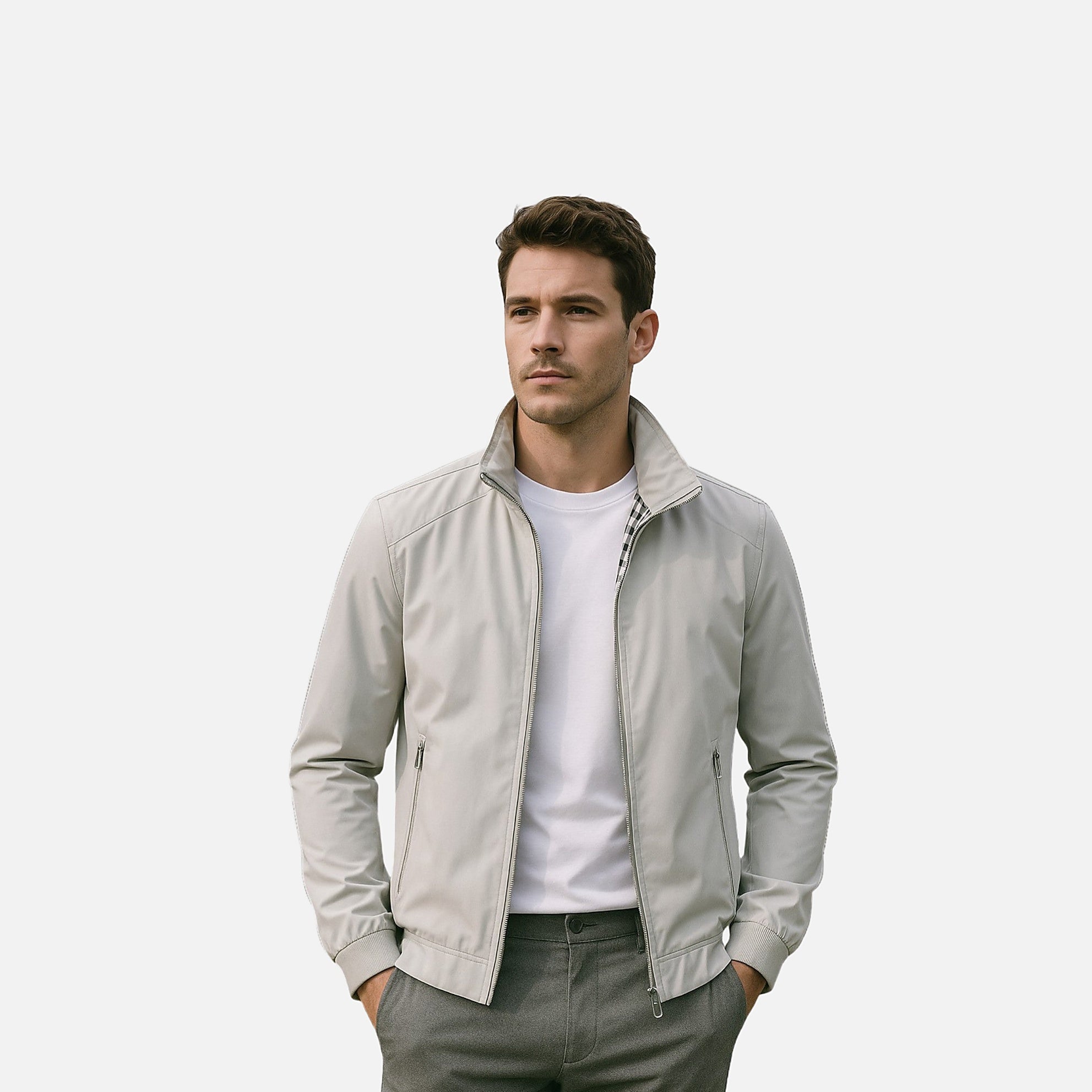 The Athletics Society | Men's Lightweight Windbreaker Jacket Zip-Front Spring Summer Casual - 5