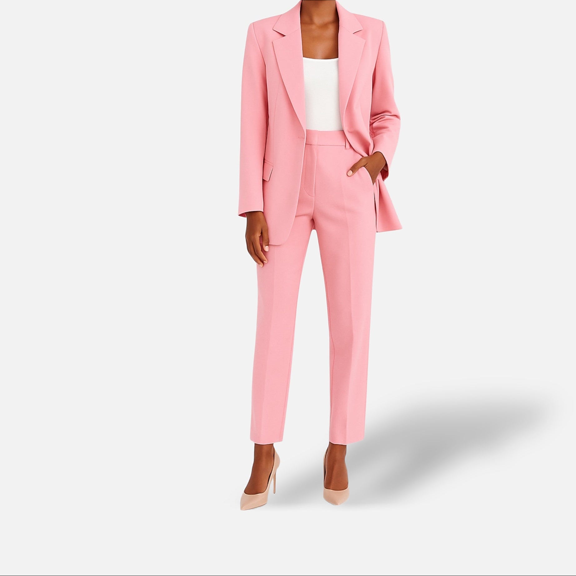The Athletics Society | Women's Blazer & Trouser Set Tailored Straight Leg Office Suit - 7