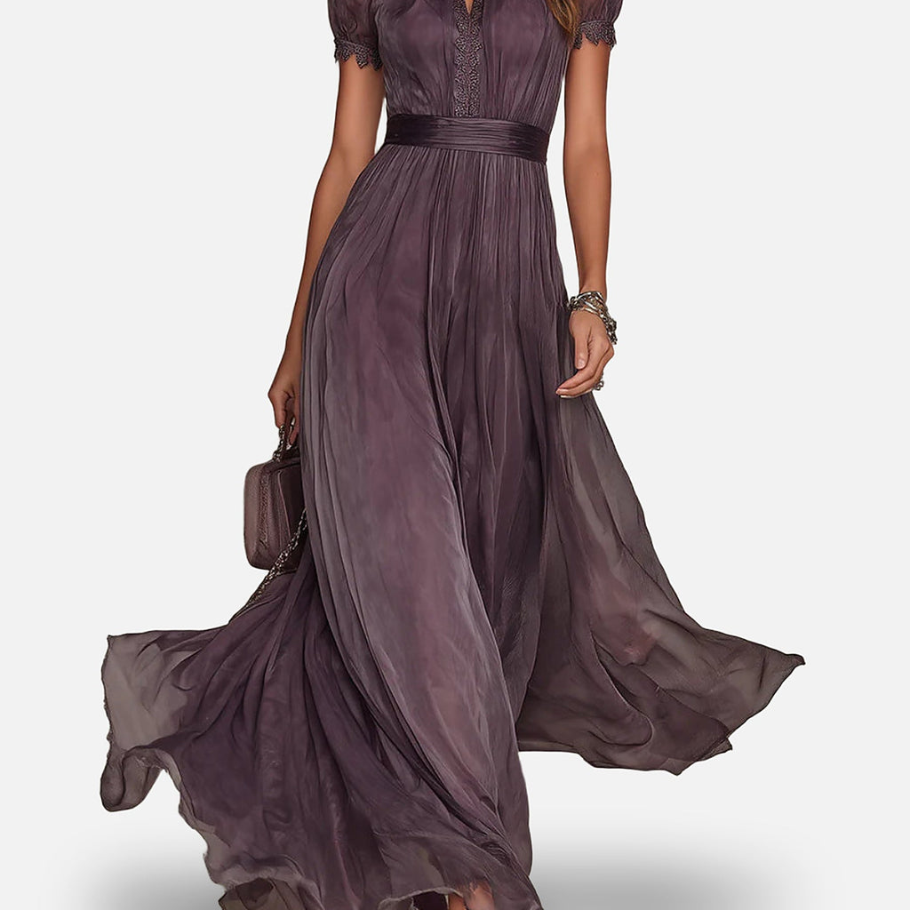 The Athletics Society | Women's Lace Trim Chiffon Maxi - 4