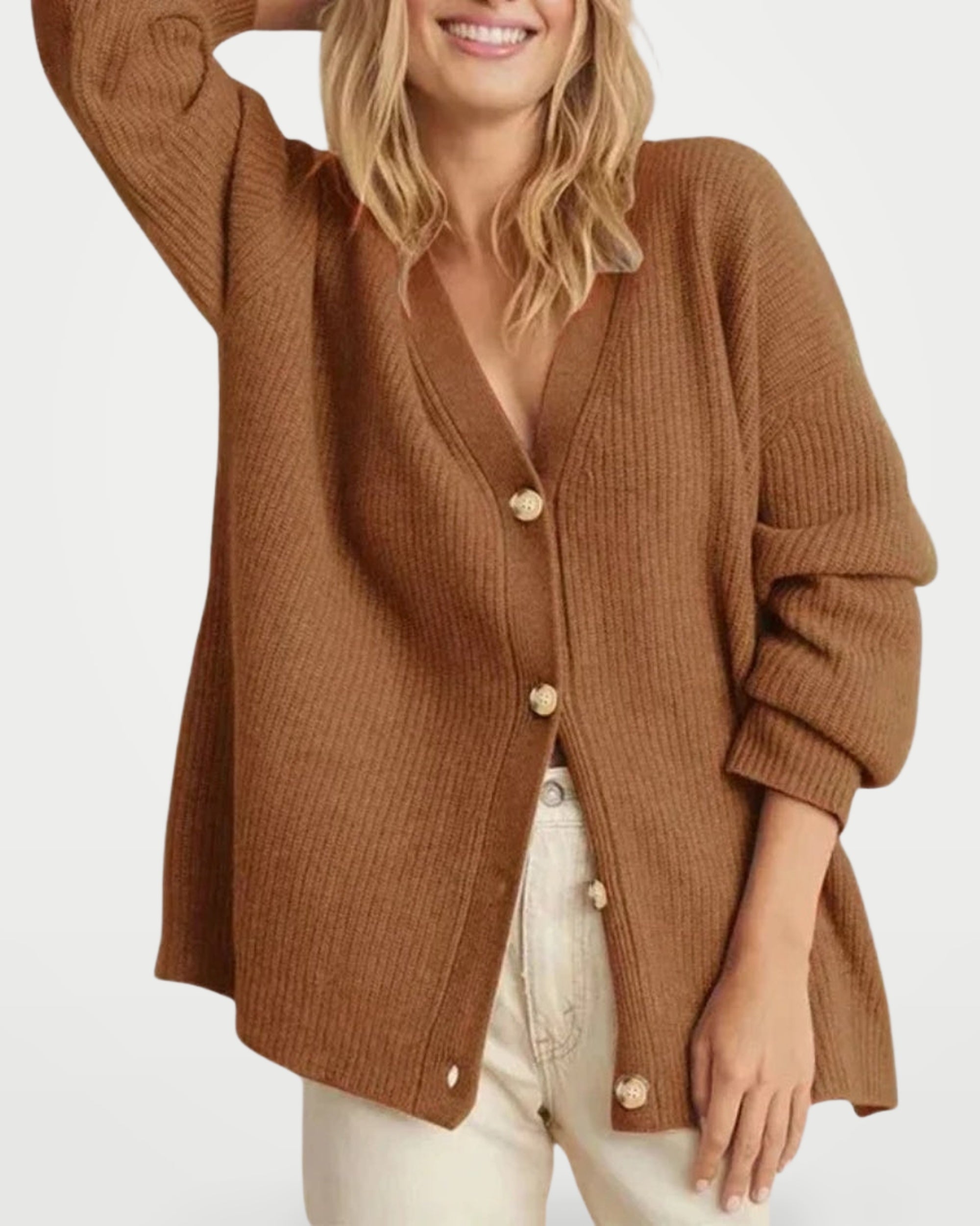 The Athletics Society | Women's Oversized Ribbed Knit Cardigan - 2