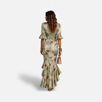 The Athletics Society | Women's Floral Satin Maxi Dress - 4