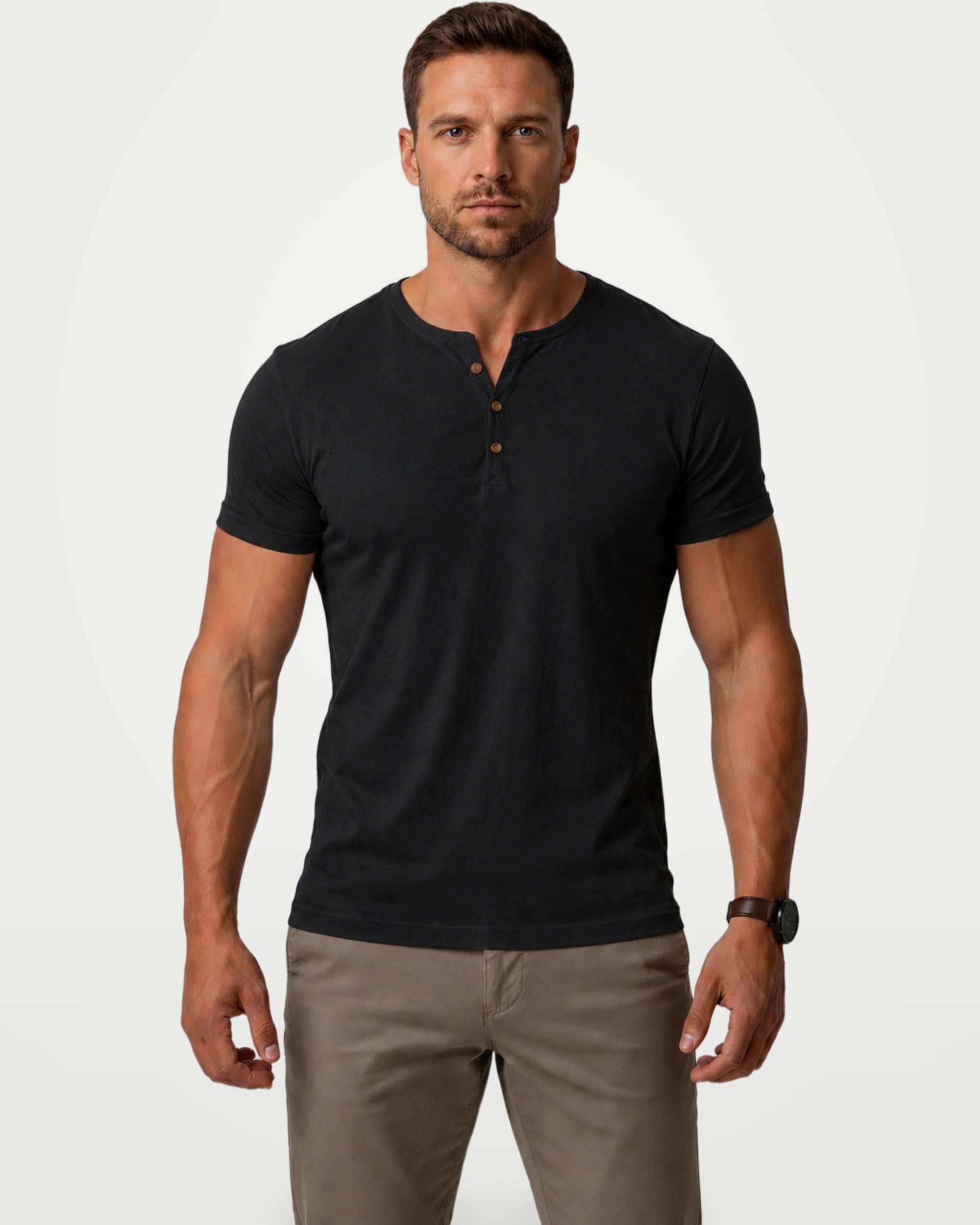 The Athletics Society | Men's Muscle Fit Henley Tee - 3