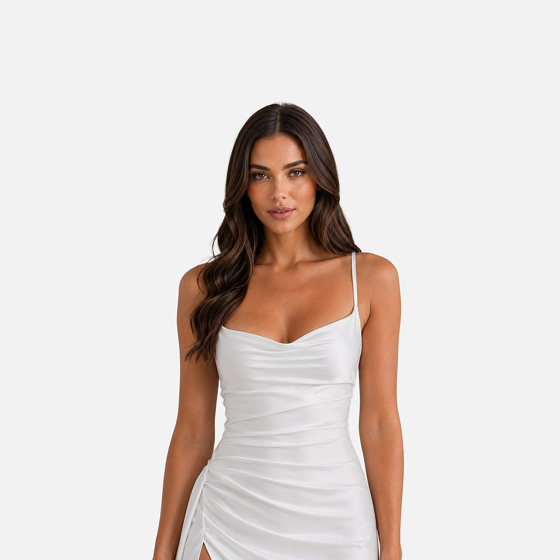 The Athletics Society | Women's Satin Draped Evening Gown - 3