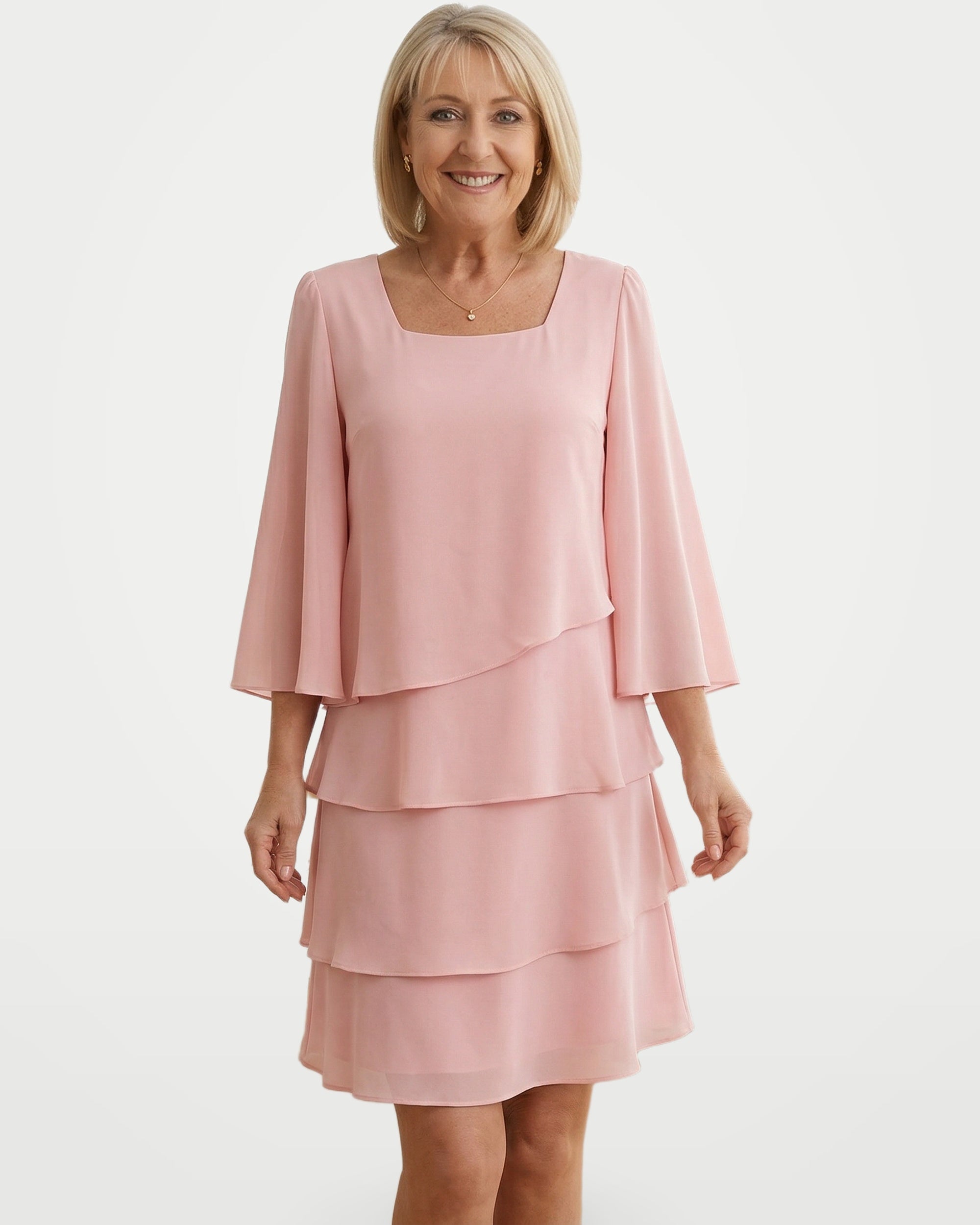 The Athletics Society | Women's Relaxed Chiffon Layered Dress - 2