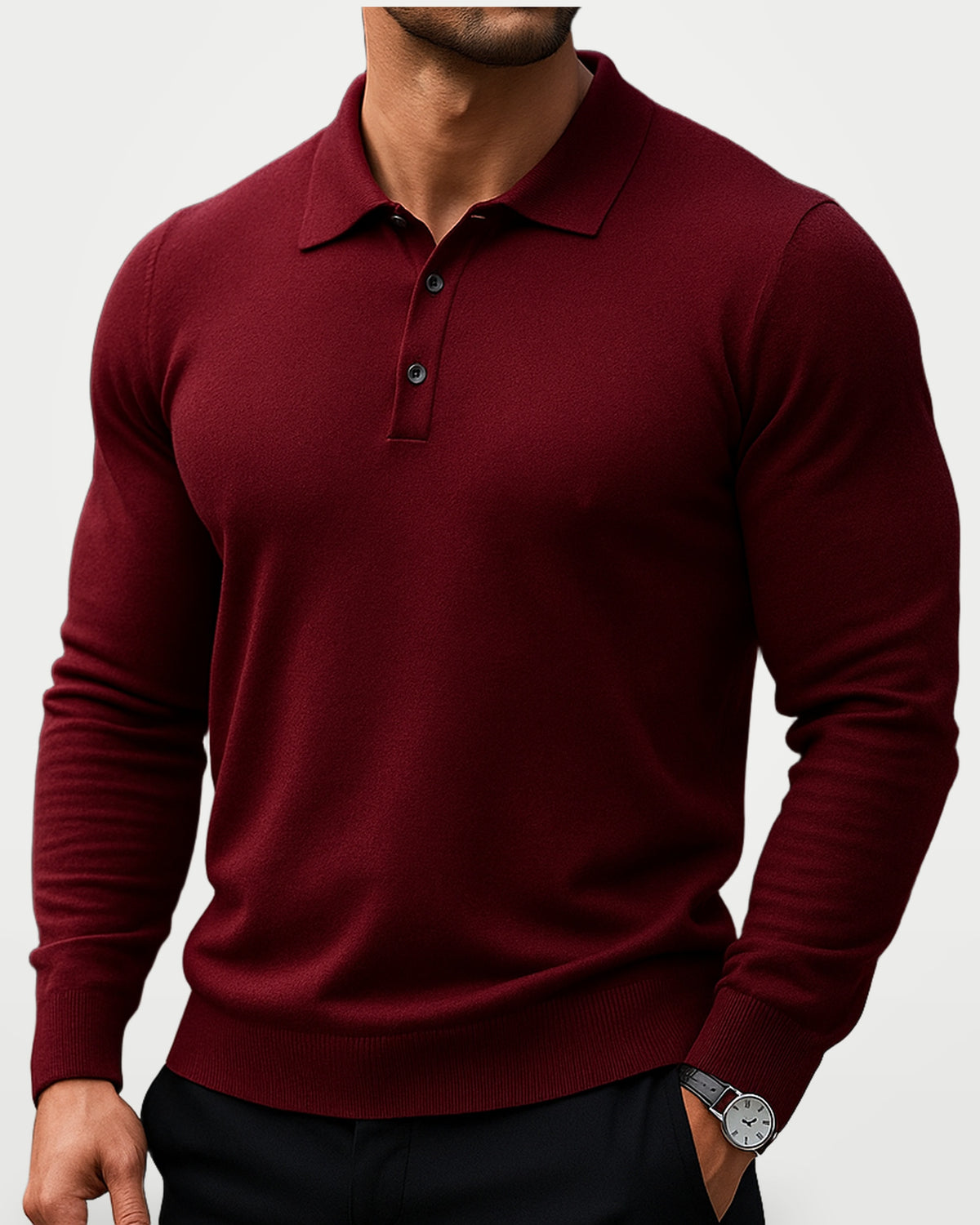 The Athletics Society | Men's Merino Wool Polo Sweater - 6