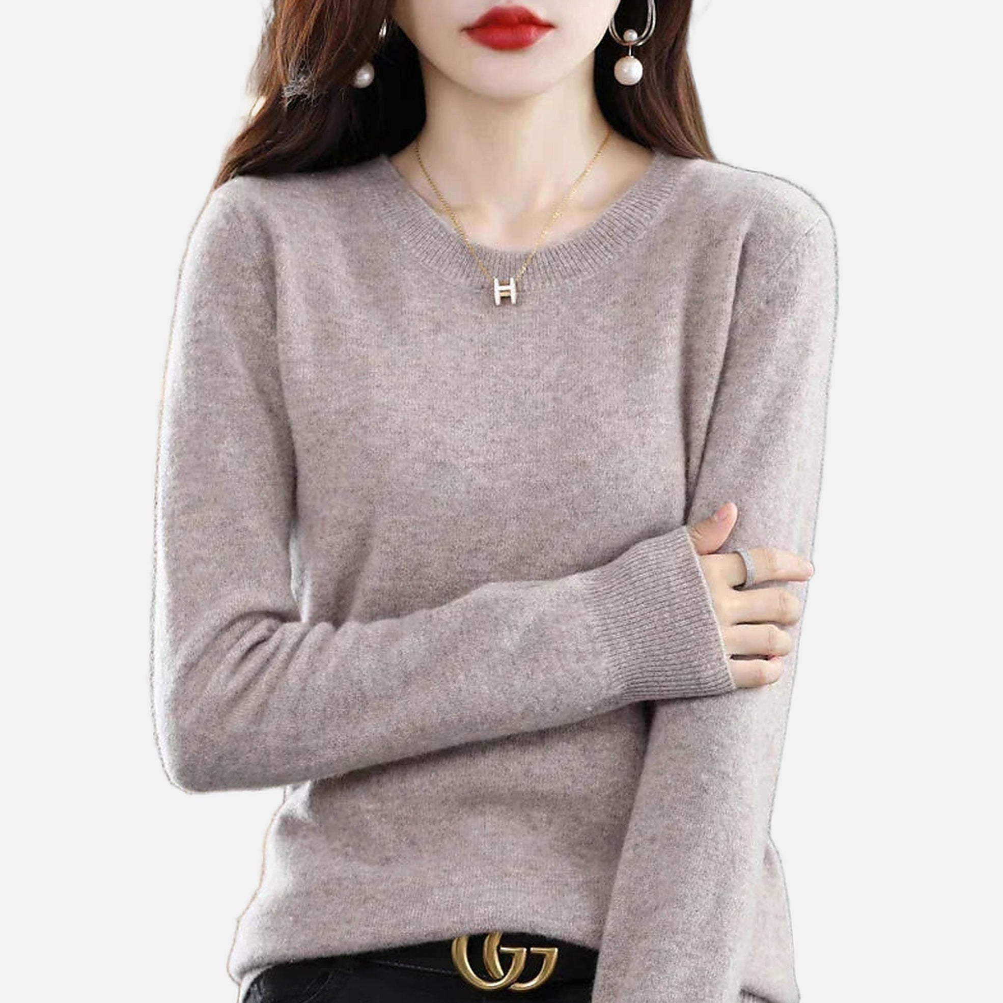 The Athletics Society | Women's Classic Cashmere Crewneck Sweater - 2