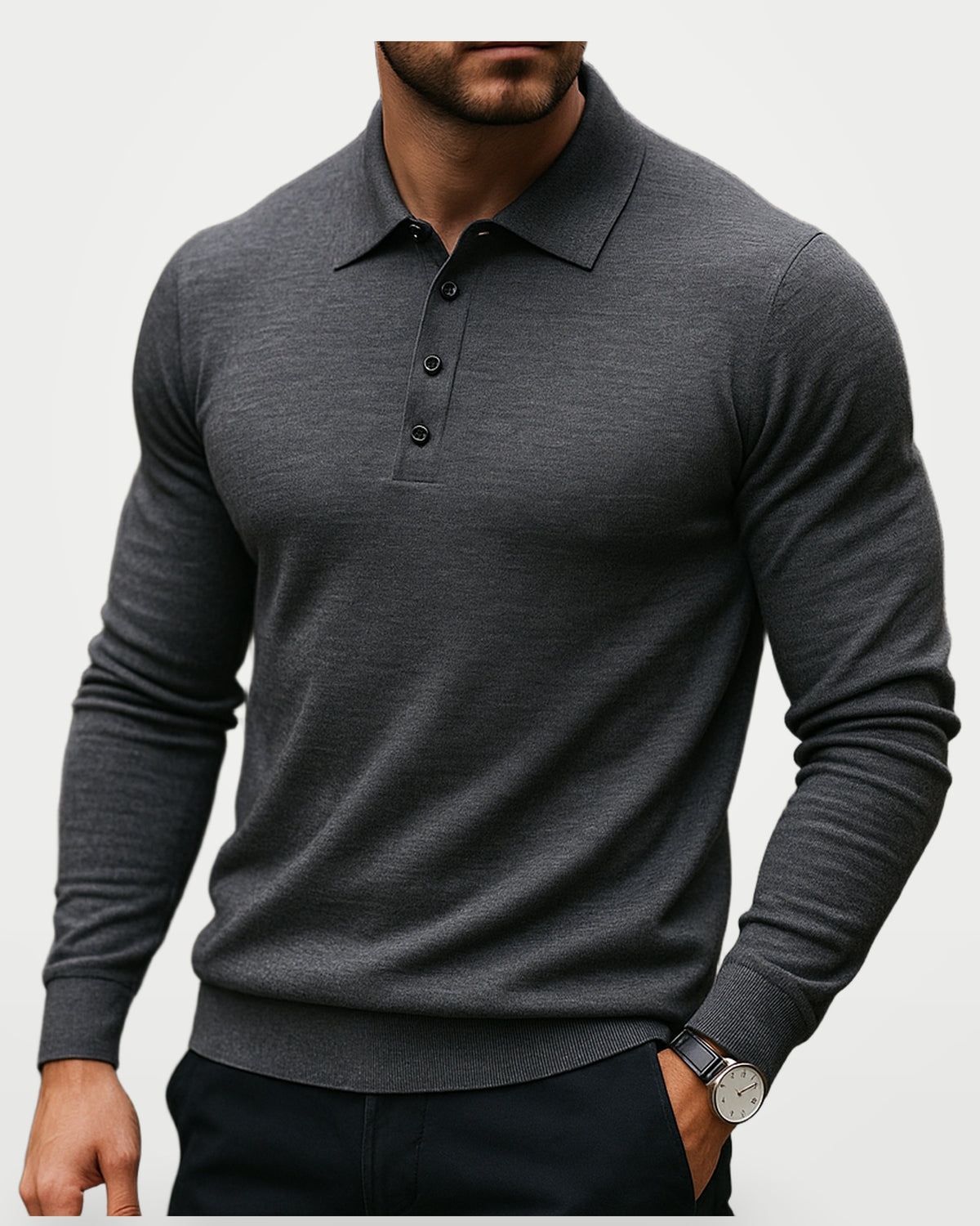 The Athletics Society | Men's Merino Wool Polo Sweater - 5