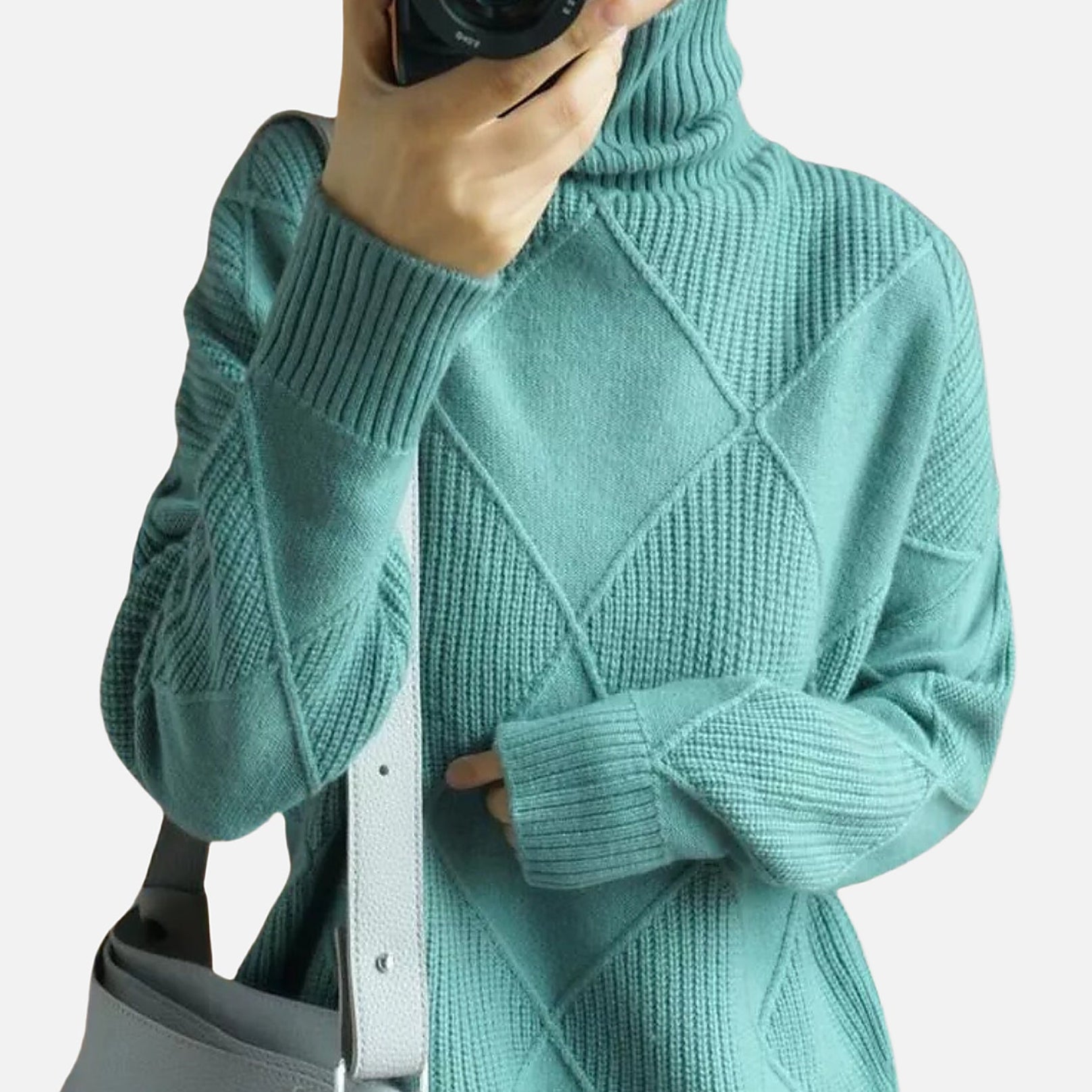 The Athletics Society | Women's Cashmere Turtleneck Sweater - 7