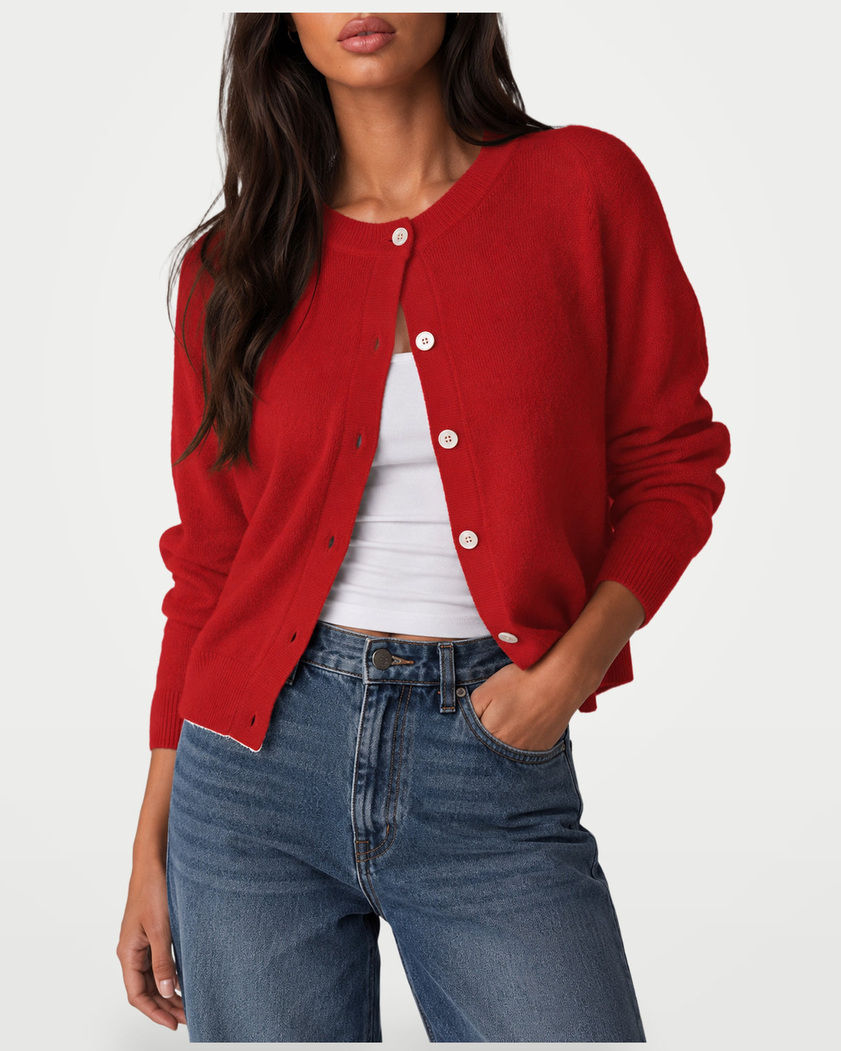 The Athletics Society | Women's Relaxed Fuzzy Knit Cardigan - 10