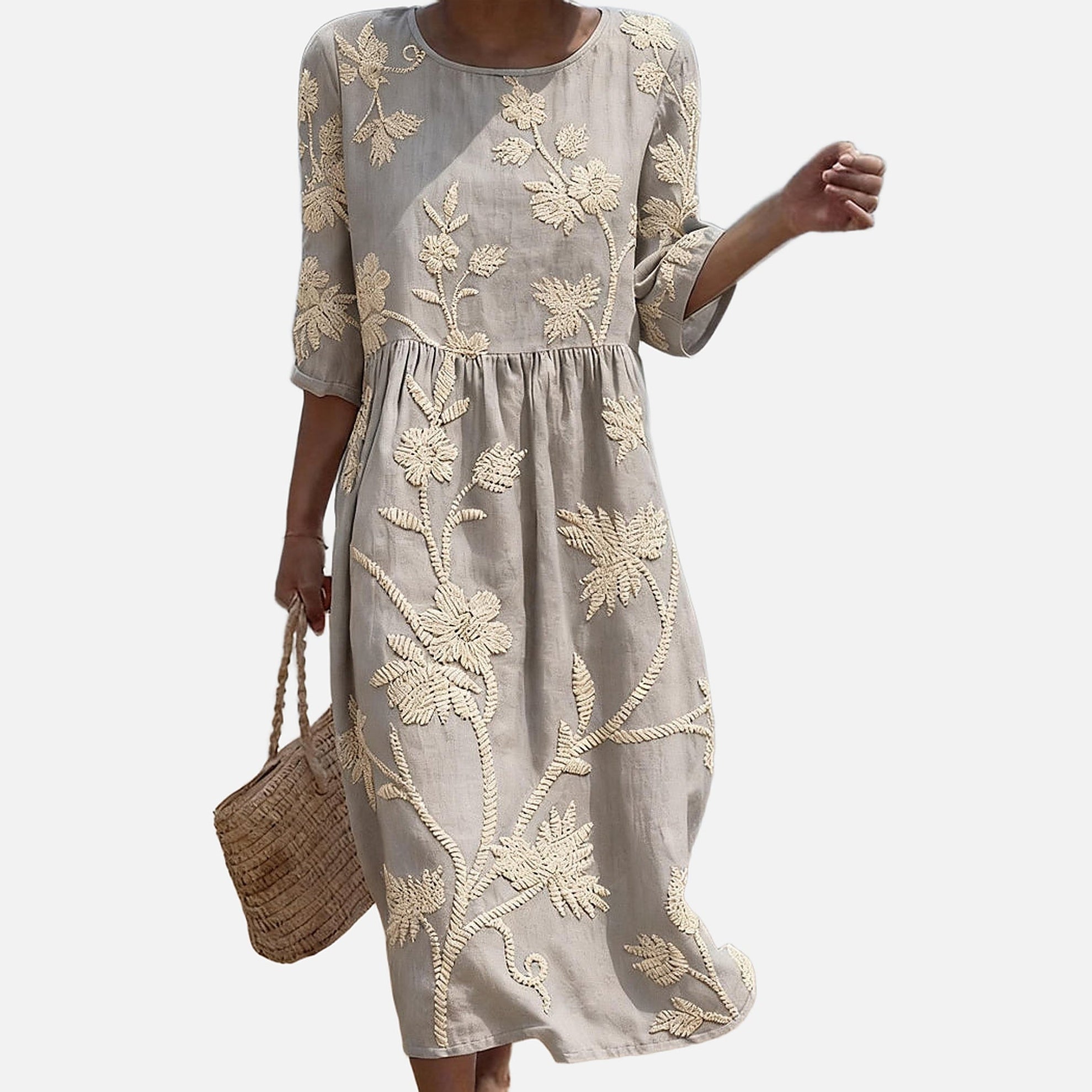 The Athletics Society | Women's Floral Embroidered Midi Dress - 6