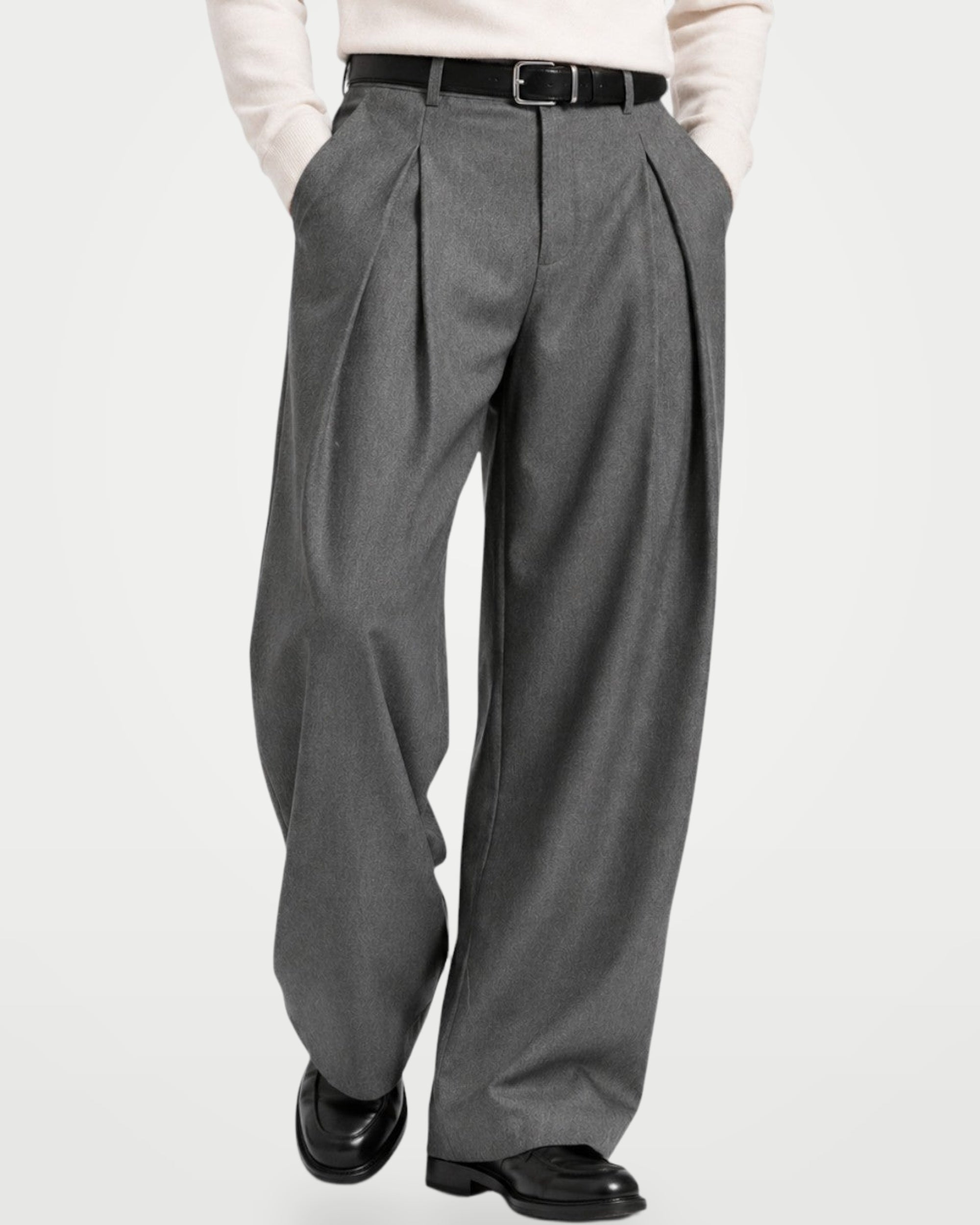 The Athletics Society | Men's Relaxed Pleated Wide Trousers - 8