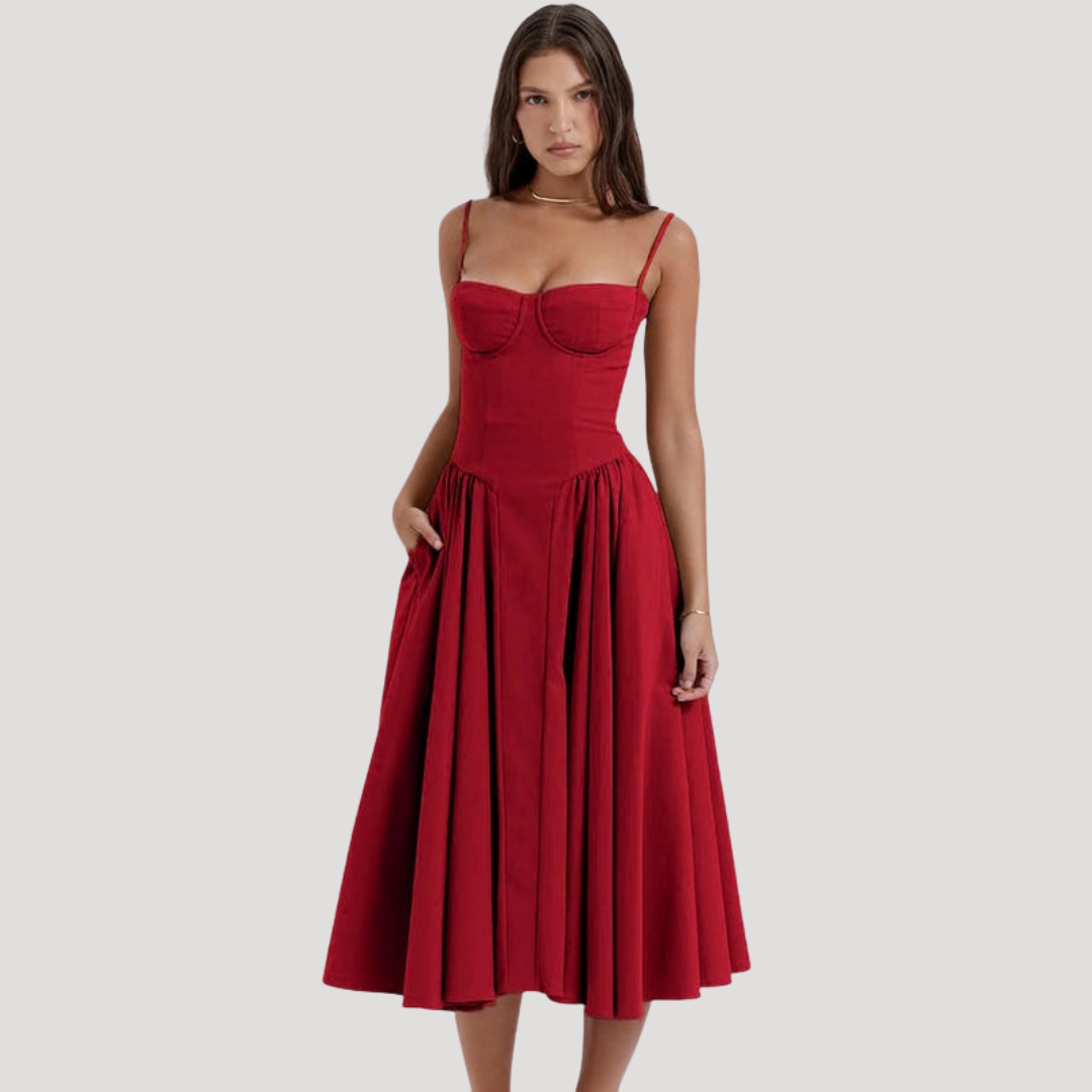 The Athletics Society | Women's Corset Bodice Midi Dress - 3