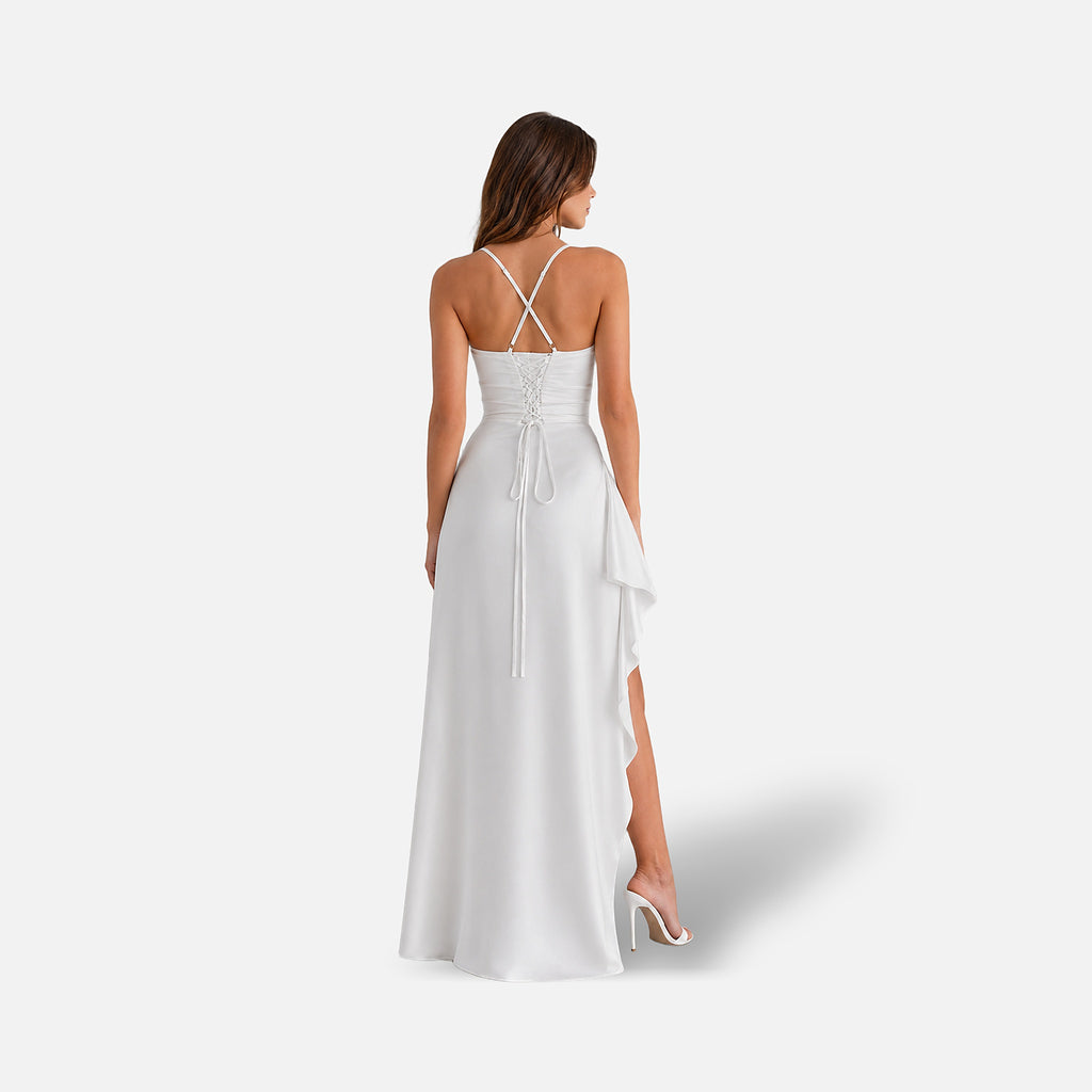 The Athletics Society | Women's Satin Draped Evening Gown - 2