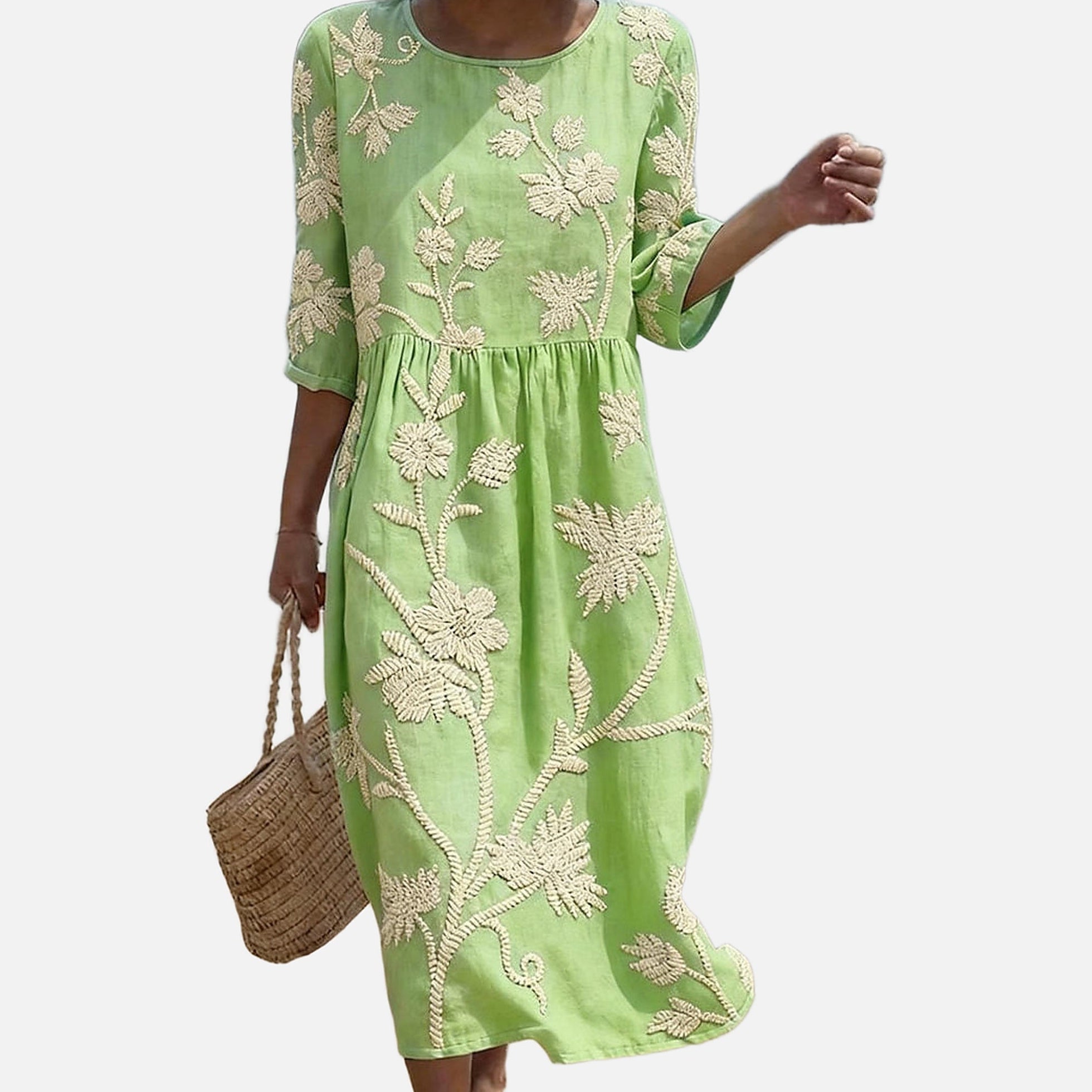 The Athletics Society | Women's Floral Embroidered Midi Dress - 4