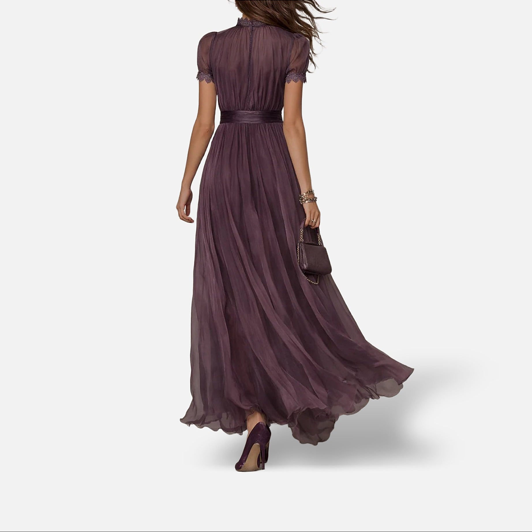 The Athletics Society | Women's Lace Trim Chiffon Maxi - 2