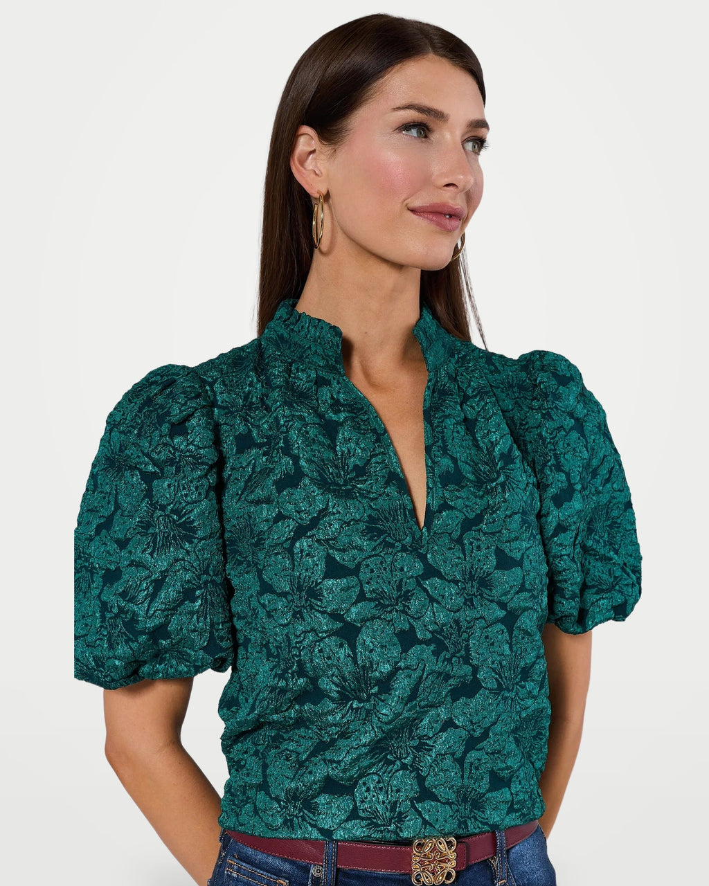 The Athletics Society | Women's Relaxed Floral Puff Top - 2