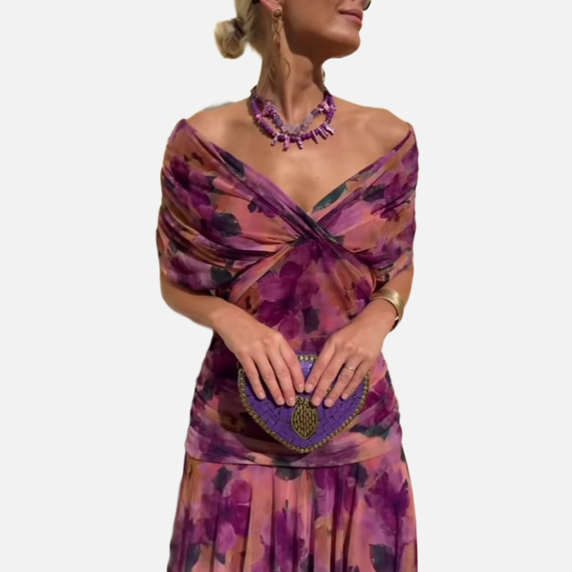 The Athletics Society | Women's Elegant V-Neck Maxi Dress - 11