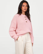 The Athletics Society | Women's Fine Knit Henley Sweater - 12