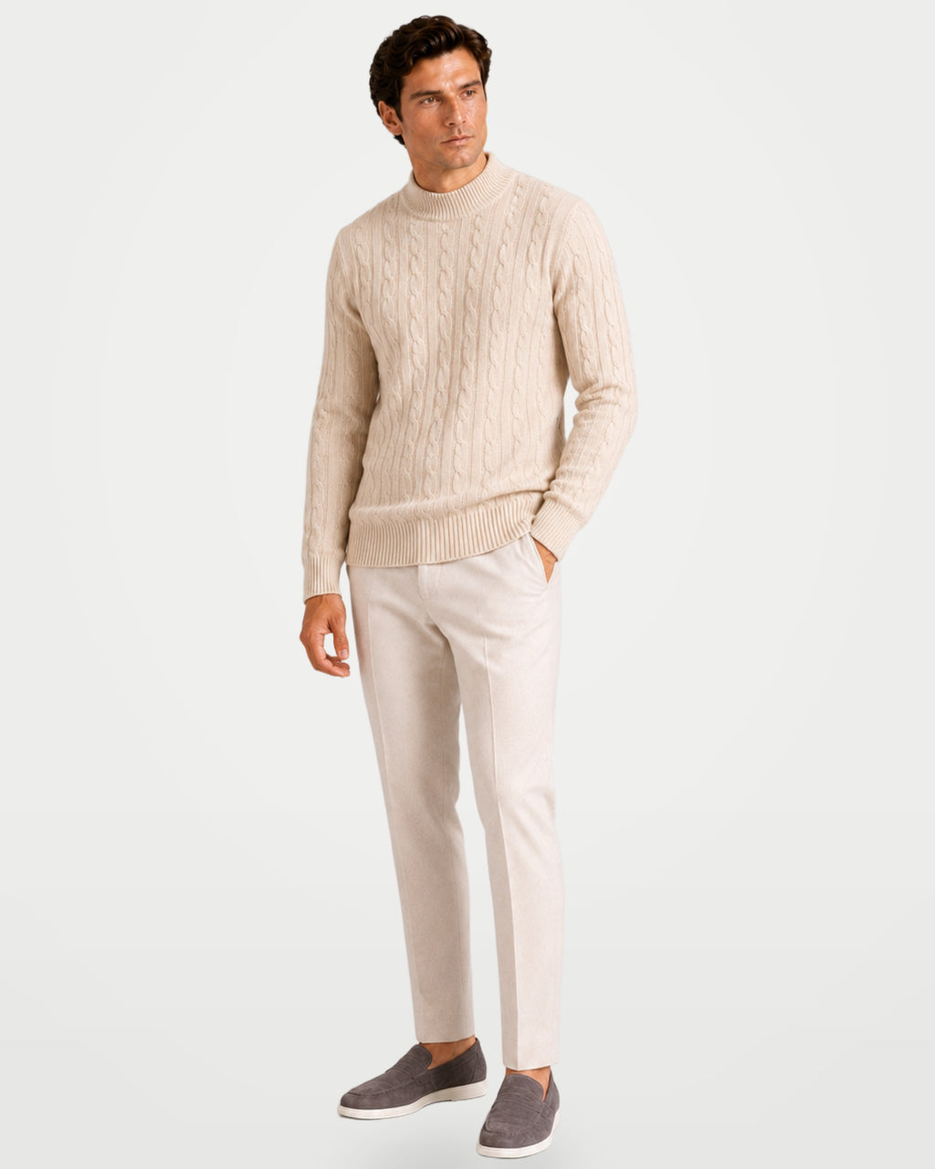 The Athletics Society | Men's Wool Cable Knit Sweater - 18