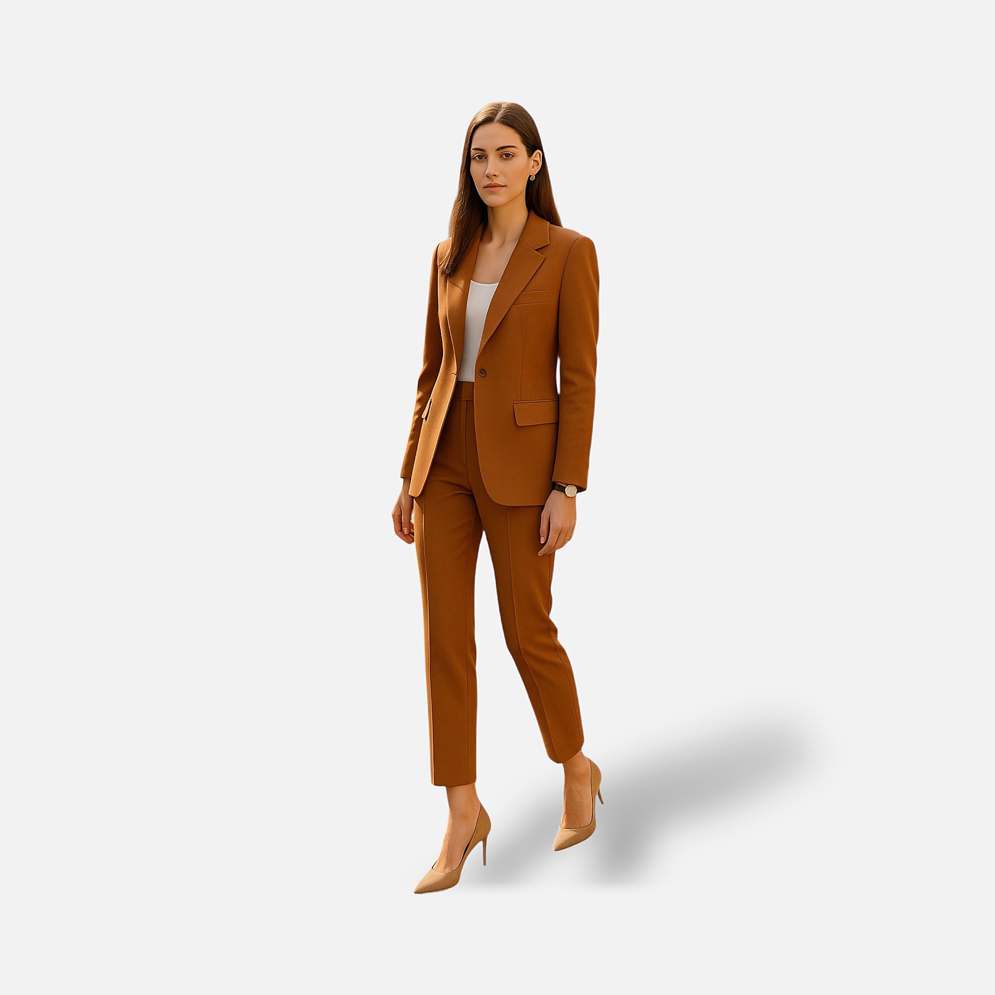 The Athletics Society | Women's Blazer & Trouser Set Tailored Straight Leg Office Suit - 5