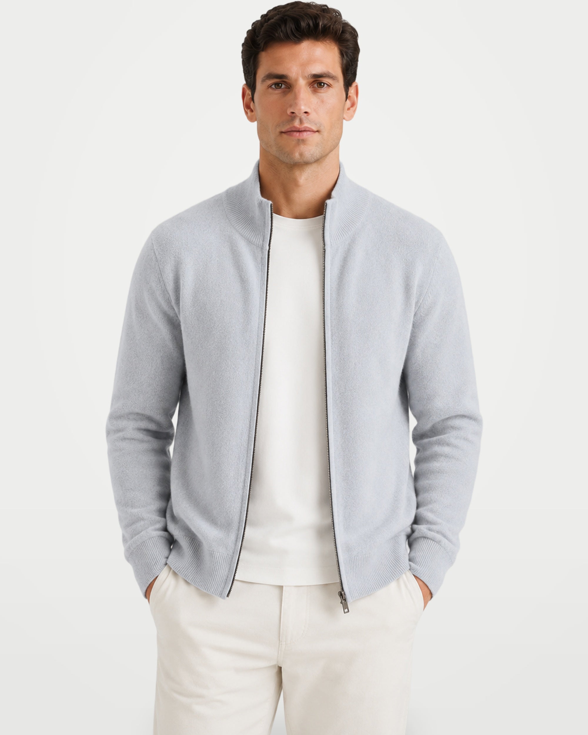 The Athletics Society | Men's Zip Stand Collar Cardigan - 5