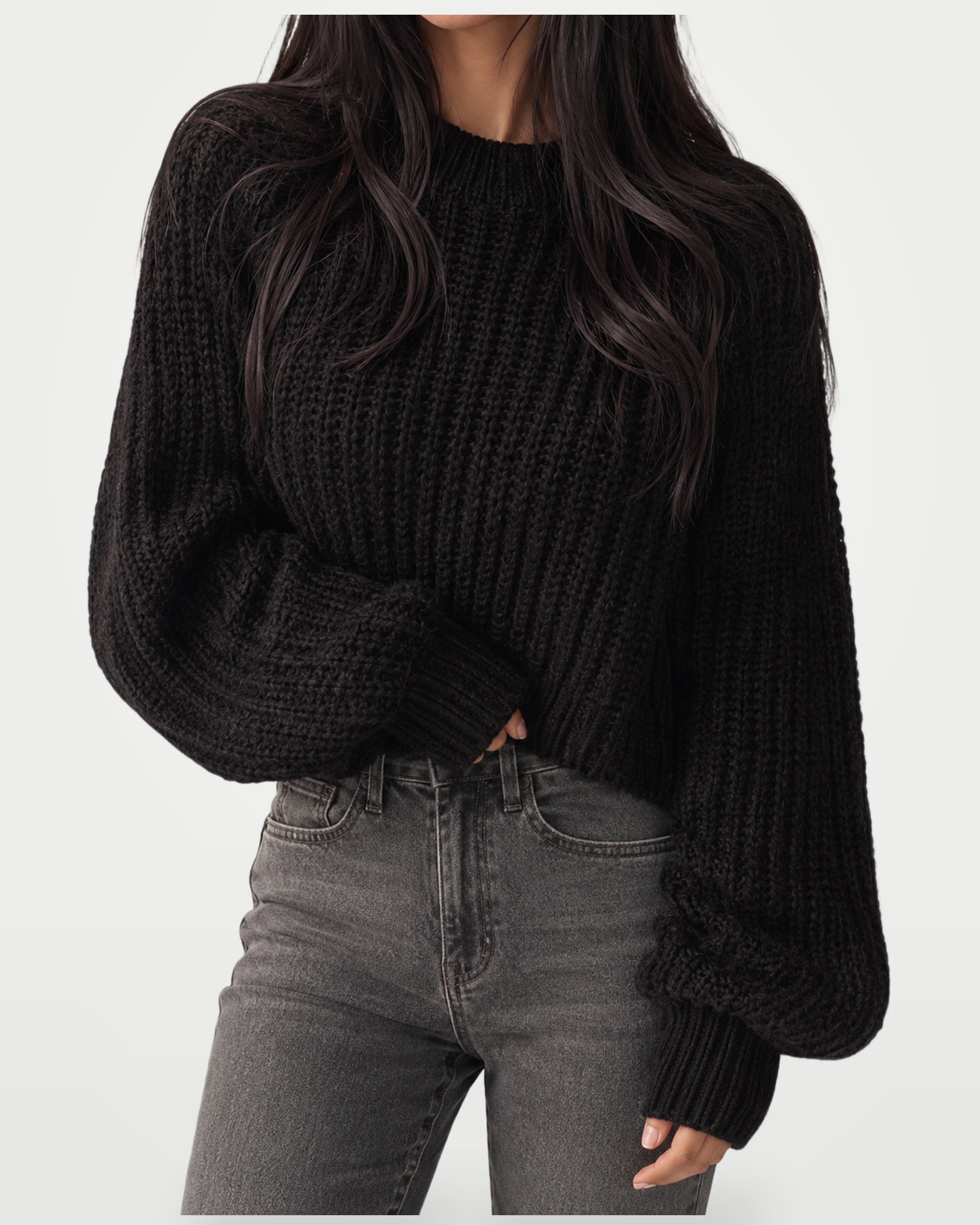 The Athletics Society | Women's Oversized Chunky Knit Sweater - 1