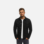 The Athletics Society | Men's Denim Jacket Structured Tailored Fit Casual Layering Black Blue - 1