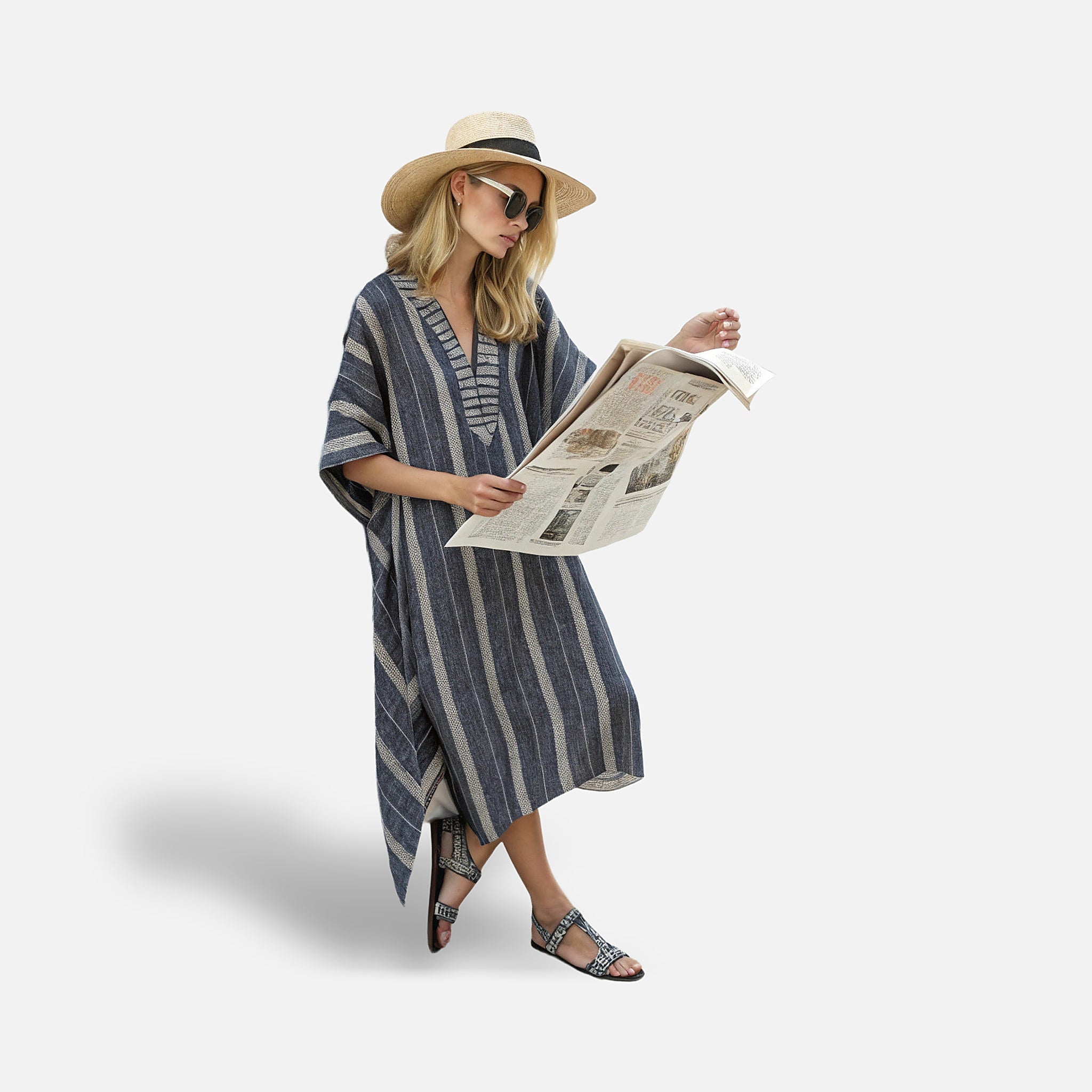 The Athletics Society | Women's Striped Kaftan Maxi Dress - 2
