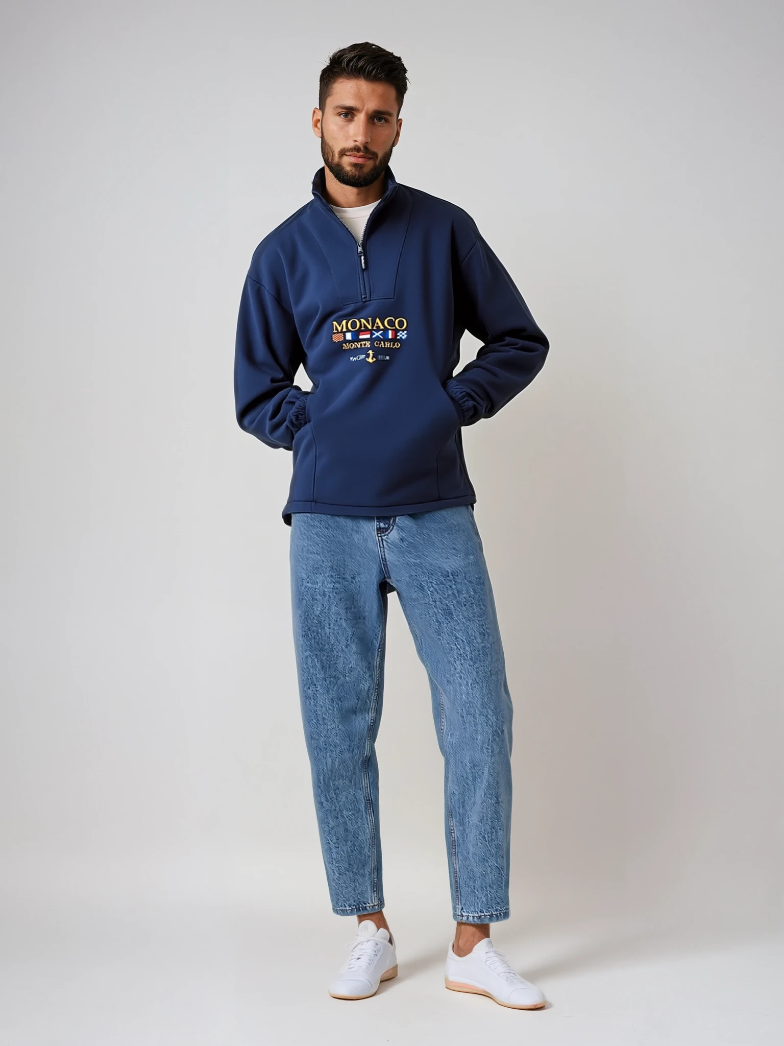The Athletics Society | Men's Half Zip Fleece Sweater - 1