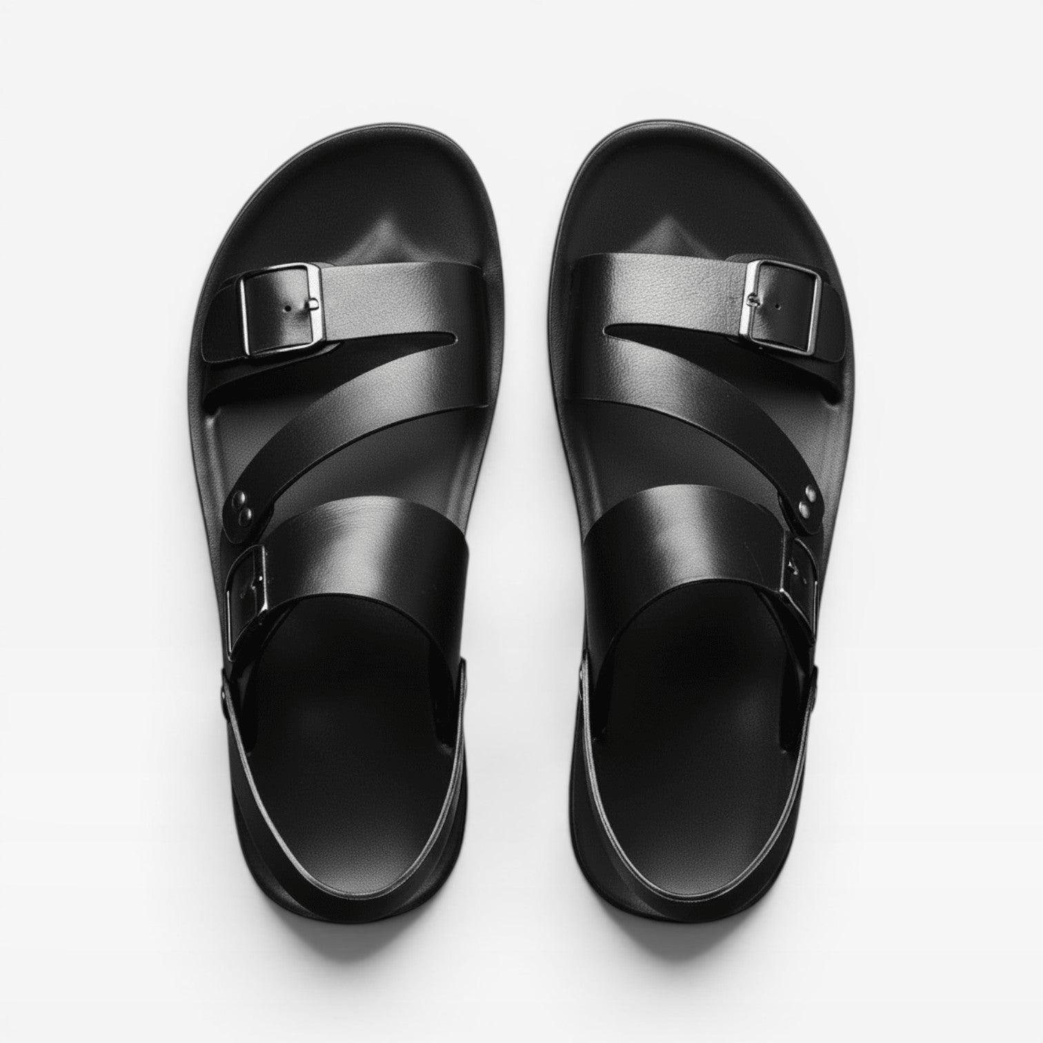 The Athletics Society | Men's Adjustable Leather Buckle Sandals - 4