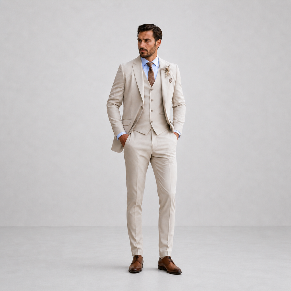 The Athletics Society | Men's Tailored Linen Three-Piece Suit - 2