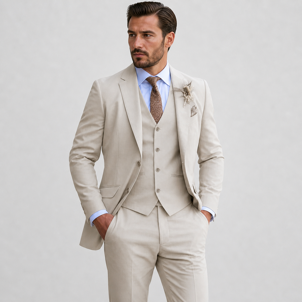 The Athletics Society | Men's Tailored Linen Three-Piece Suit - 5