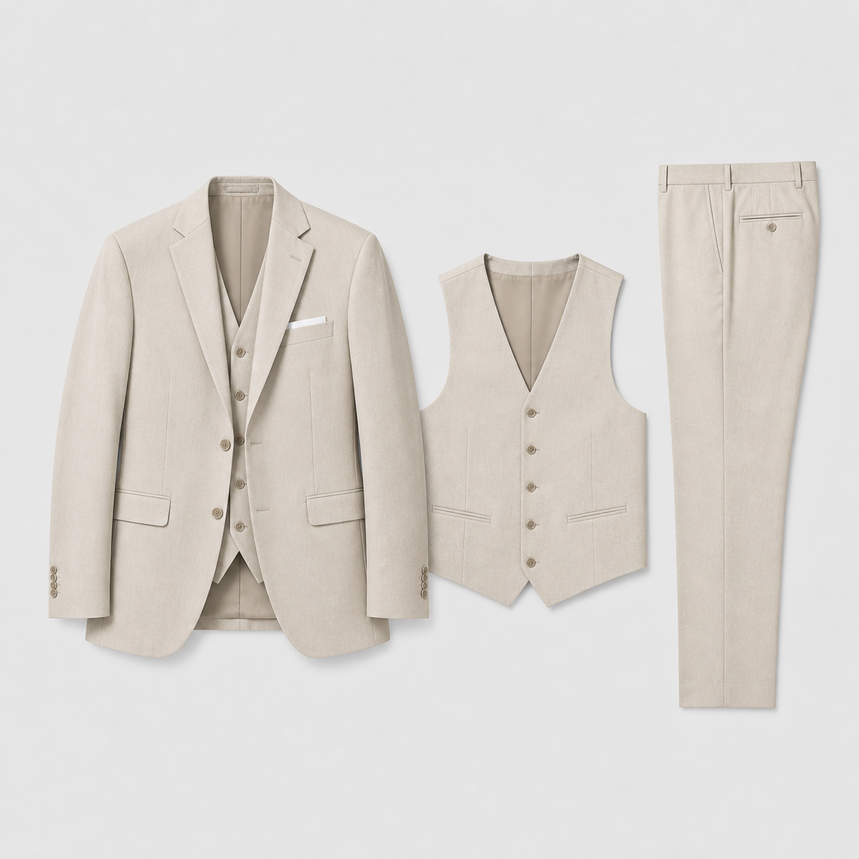 The Athletics Society | Men's Tailored Linen Three-Piece Suit - 1