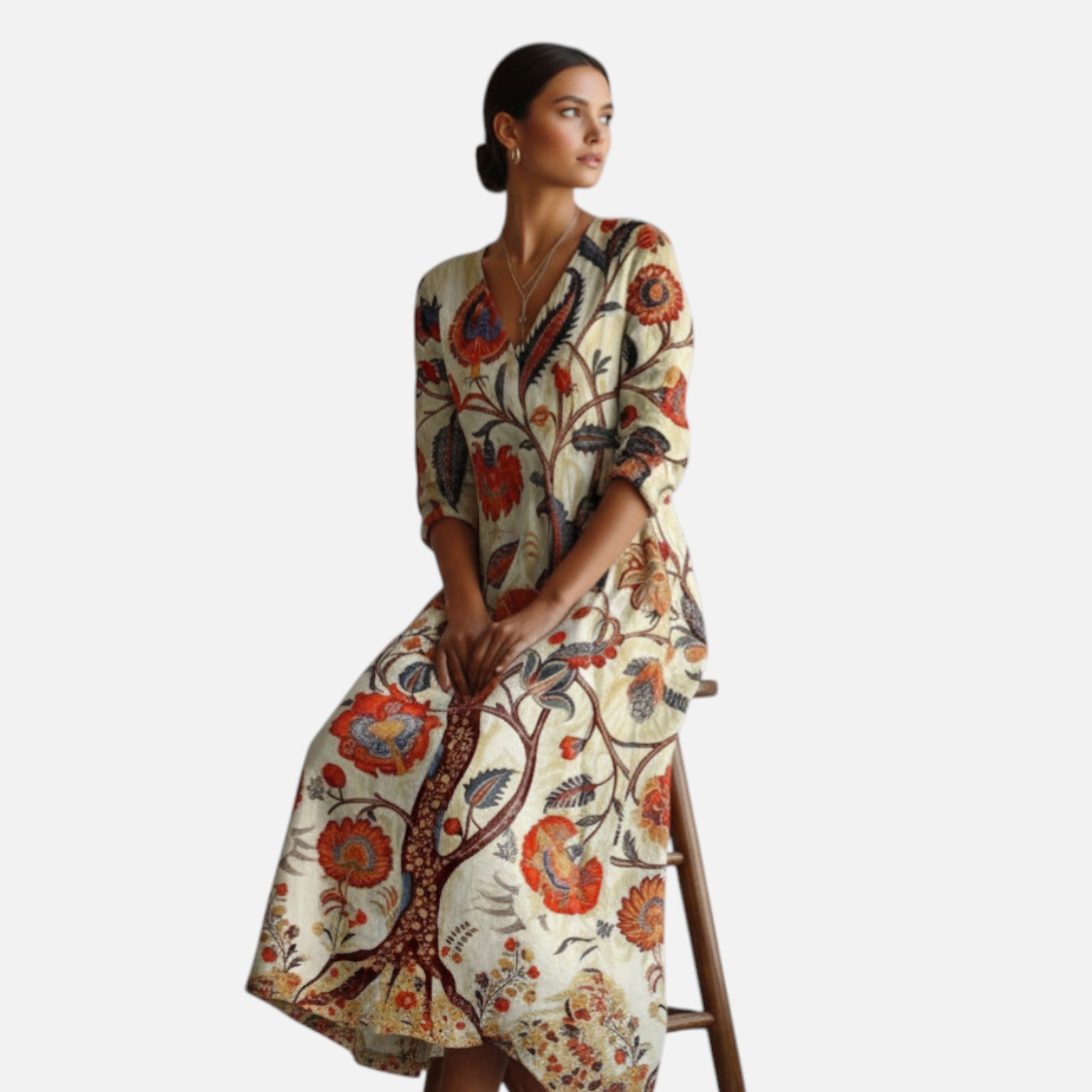 The Athletics Society | Women’s Bohemian Silk Maxi Dress