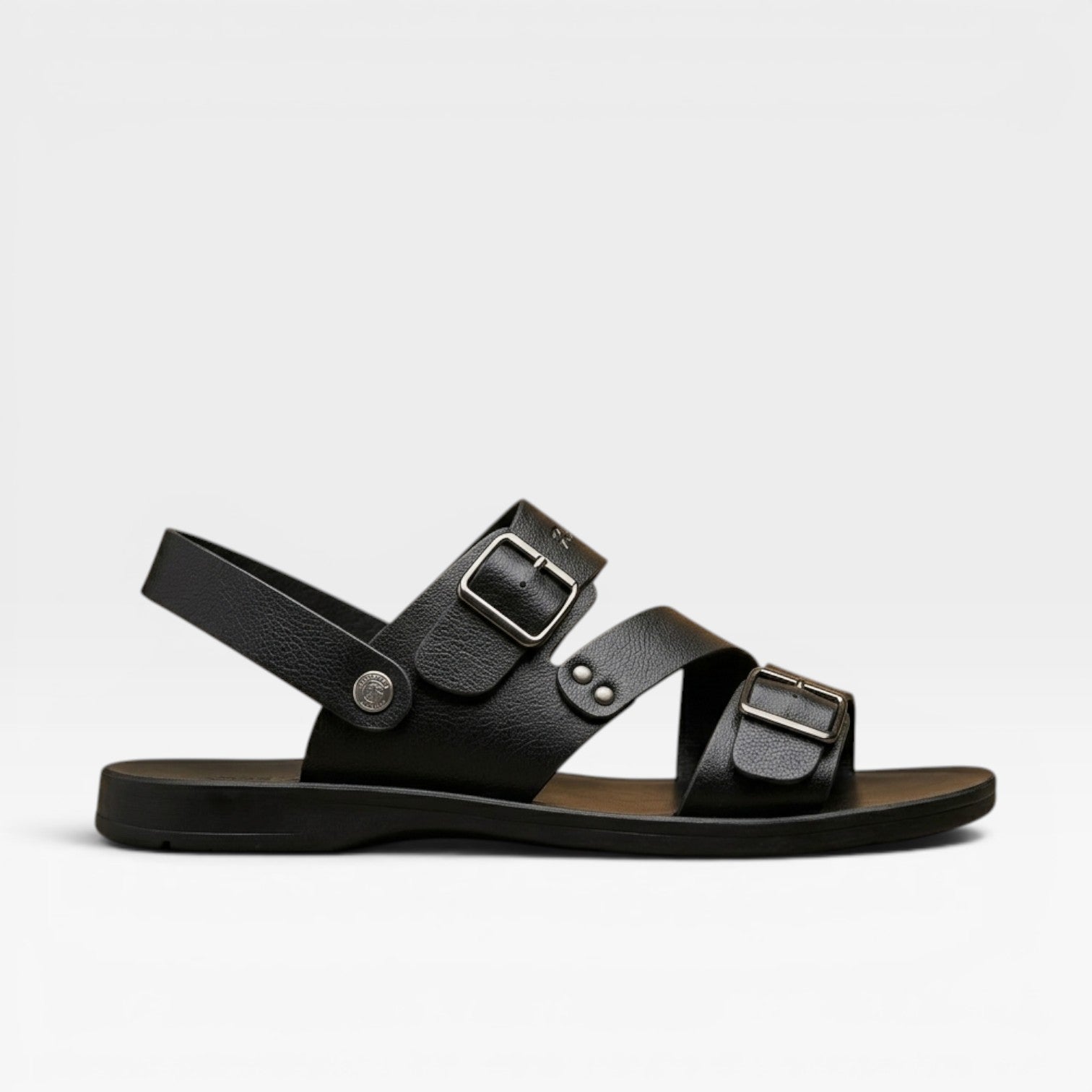 The Athletics Society | Men's Adjustable Leather Buckle Sandals - 3