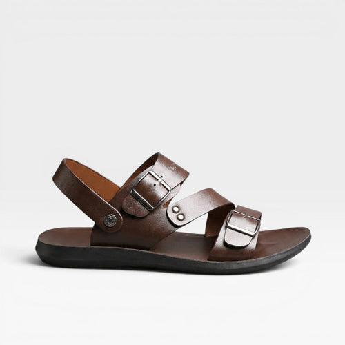 The Athletics Society | Men's Adjustable Leather Buckle Sandals - 1