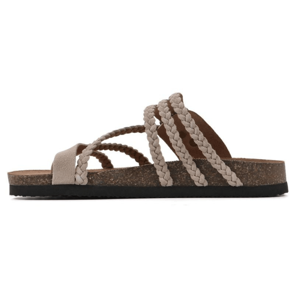 The Athletics Society | Women's Braided Strap Cork Sandals - 5