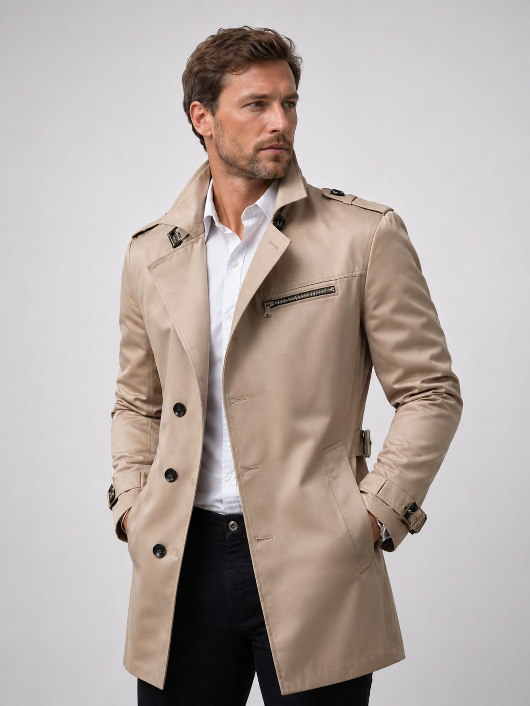 The Athletics Society | Men's Tailored Belted Trench Coat - 1