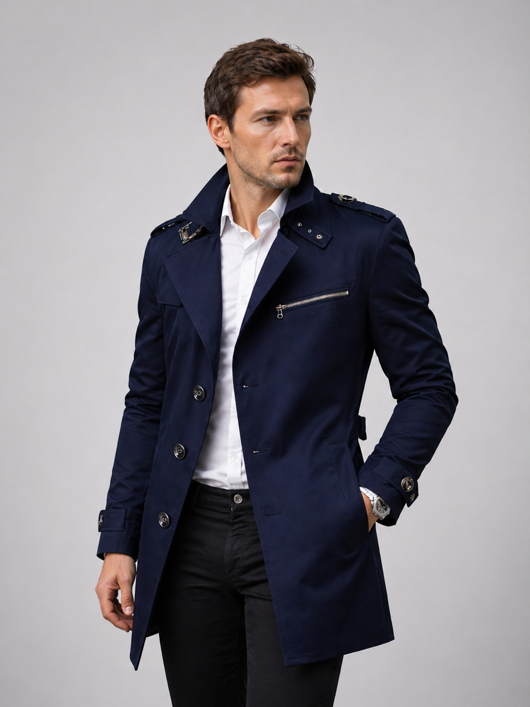 The Athletics Society | Men's Tailored Belted Trench Coat - 6