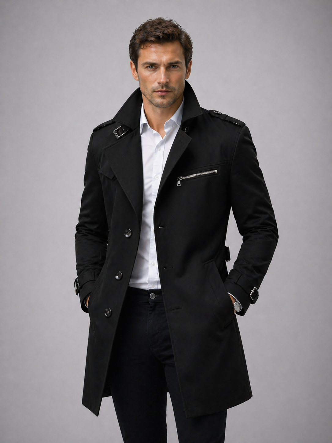 The Athletics Society | Men's Tailored Belted Trench Coat - 7