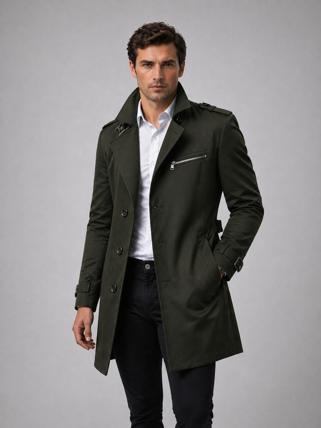 The Athletics Society | Men's Tailored Belted Trench Coat - 8