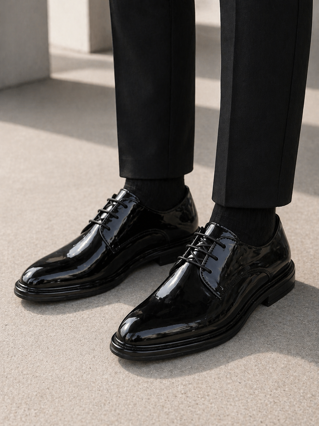 The Athletics Society | Men's Patent Leather Derby Shoes - 1