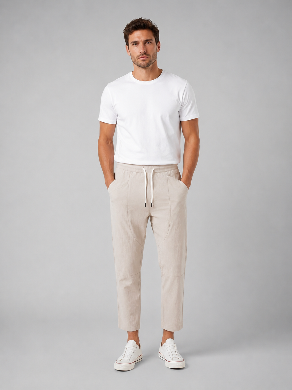 The Athletics Society | Men's Relaxed Cropped Drawstring Trousers - 2