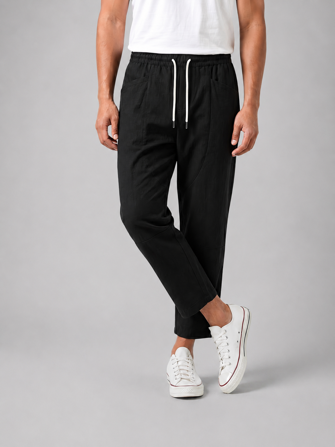 The Athletics Society | Men's Relaxed Cropped Drawstring Trousers - 8