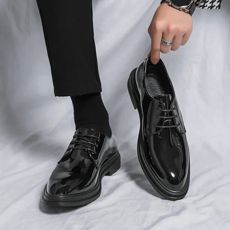 The Athletics Society | Men's Patent Leather Derby Shoes - 5