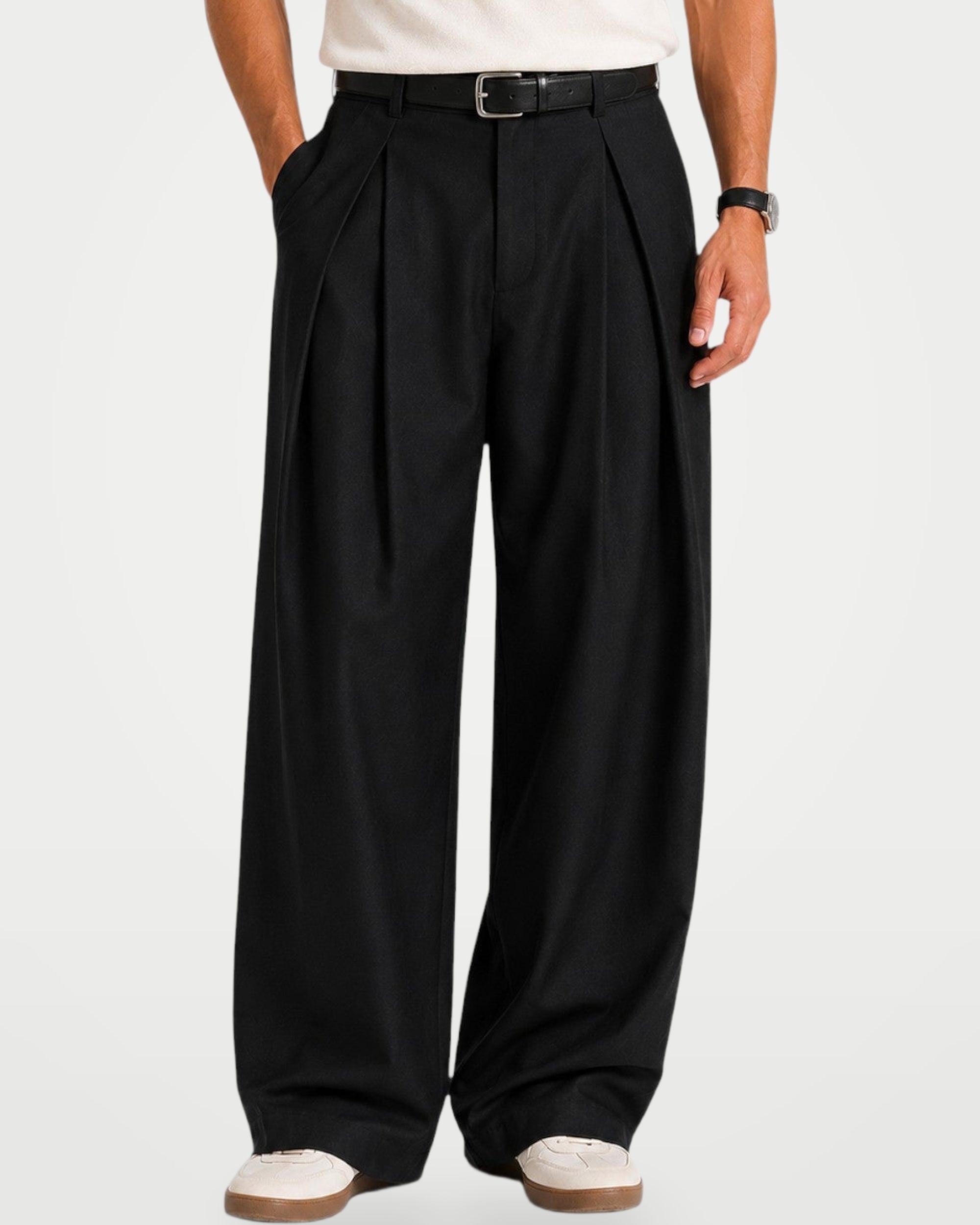 The Athletics Society | Men's Relaxed Pleated Wide Trousers - 11